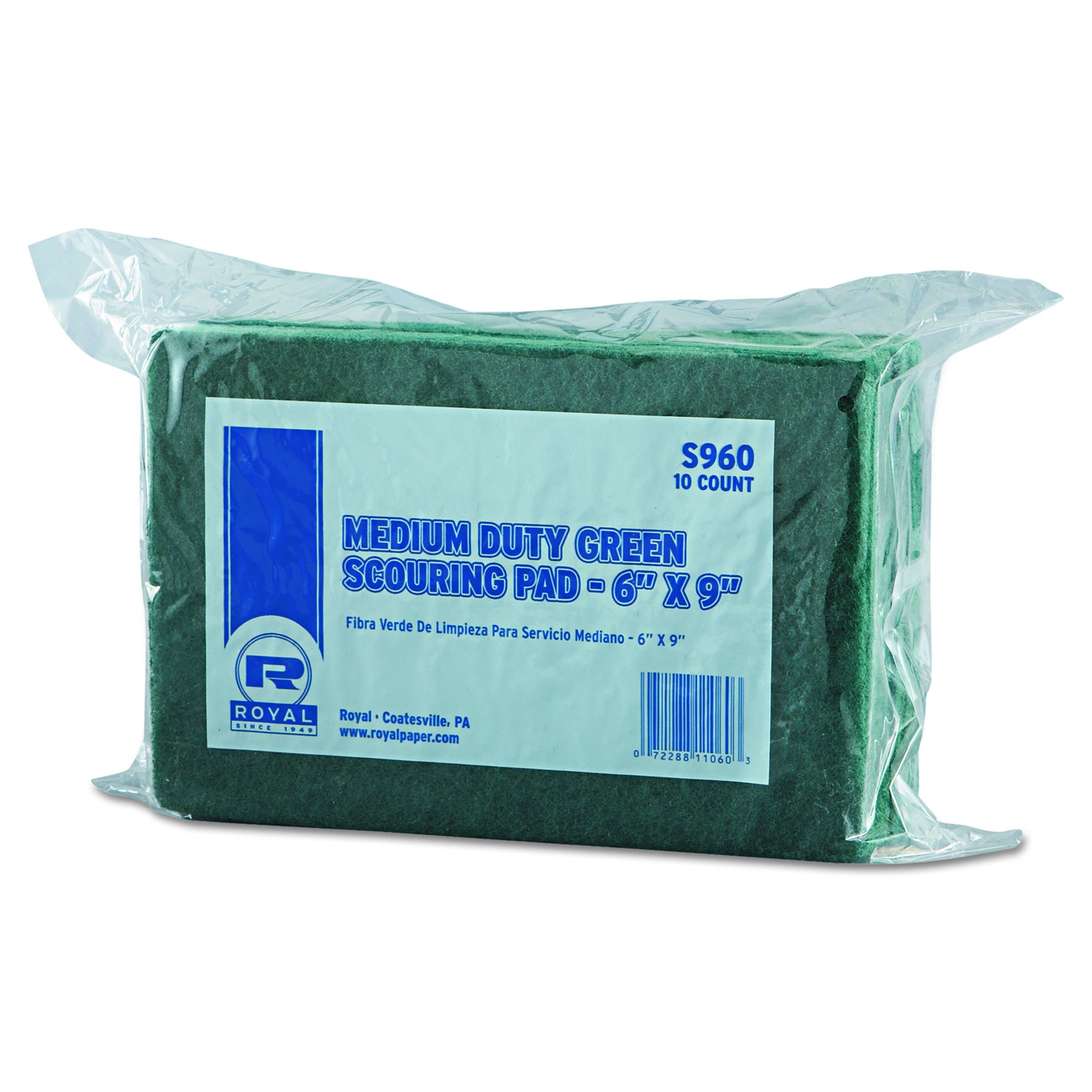 Royal verde medium Duty Estropajo, Paquete de 60