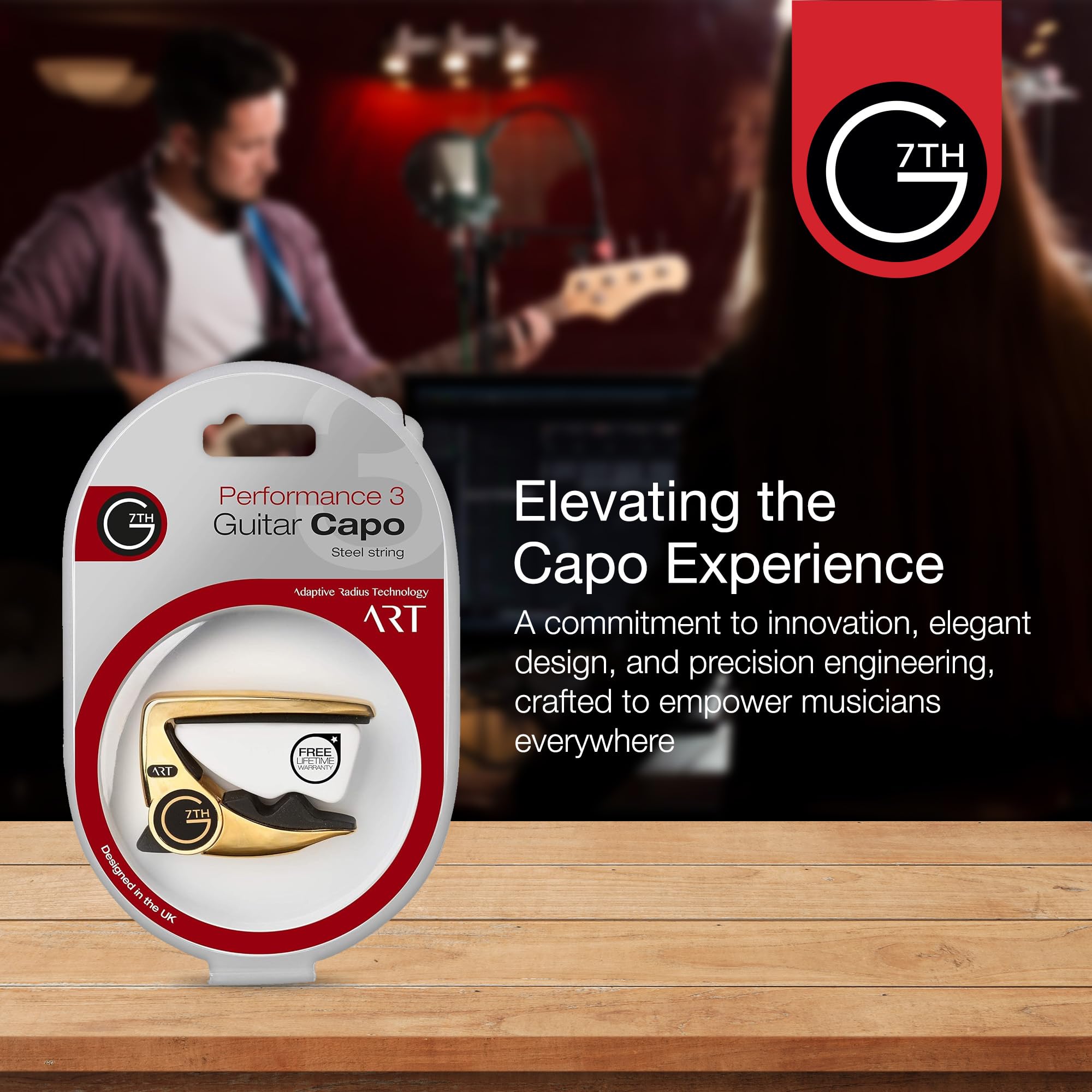 G7th Performance 2 Piatto D'oro Capotasto Chitarra Classica – Controllo della tensione rivoluzionario – Il capotasto premiato per chitarre classiche e flamenco