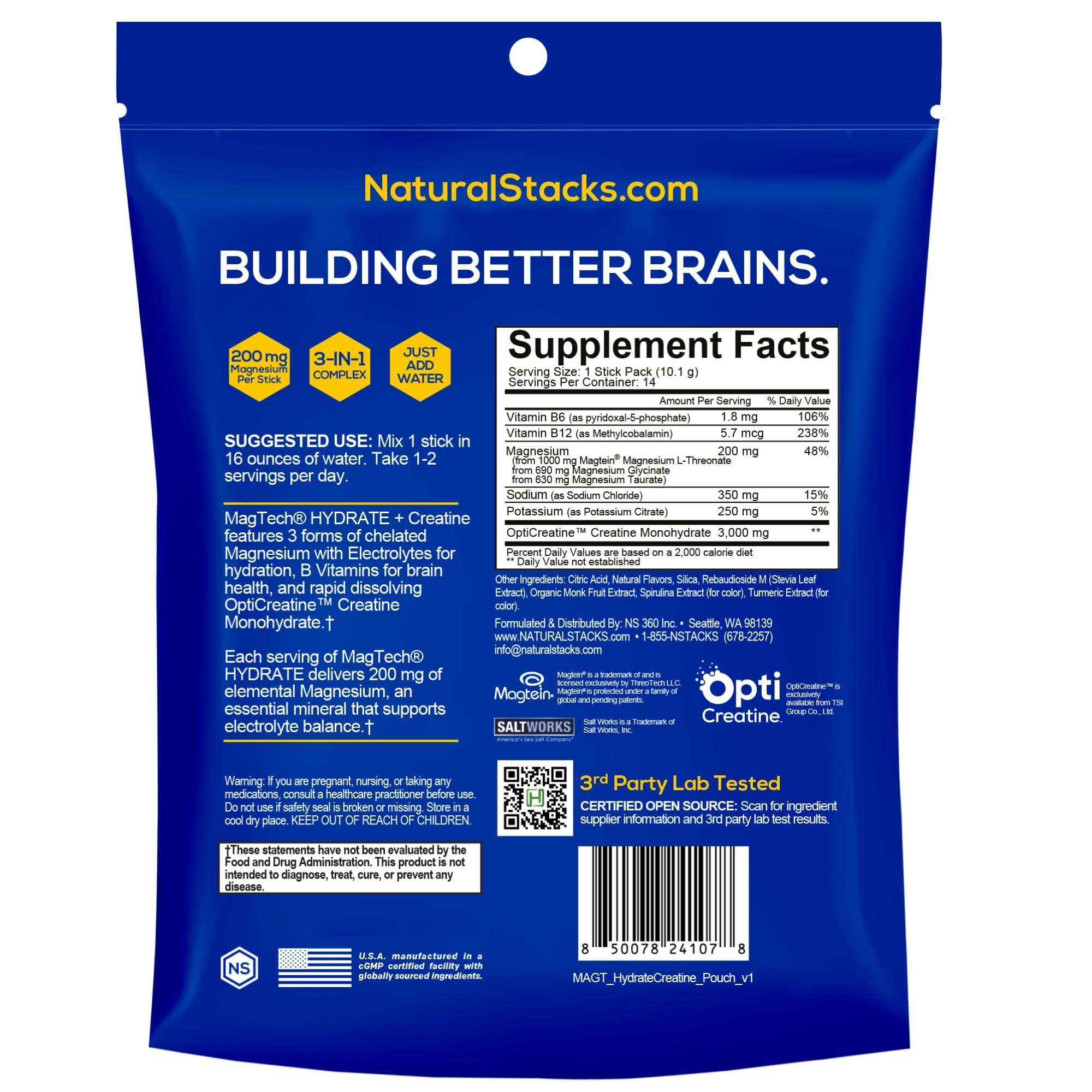 MagTech Magnesium Hydration Packets, Electrolyte Powder, 14 Servings — Amazon image 2