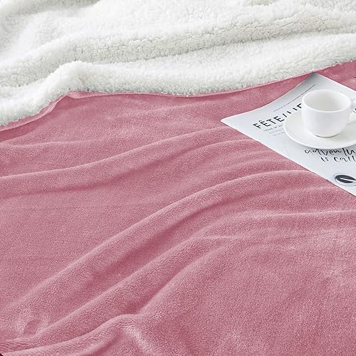 Vista 70 de IR Imperial Rooms Mantas Sherpa tamaño Queen – Mantas gruesas y cálidas para invierno, reversible, suave y esponjosa, tamaño Queen para cama, Morado