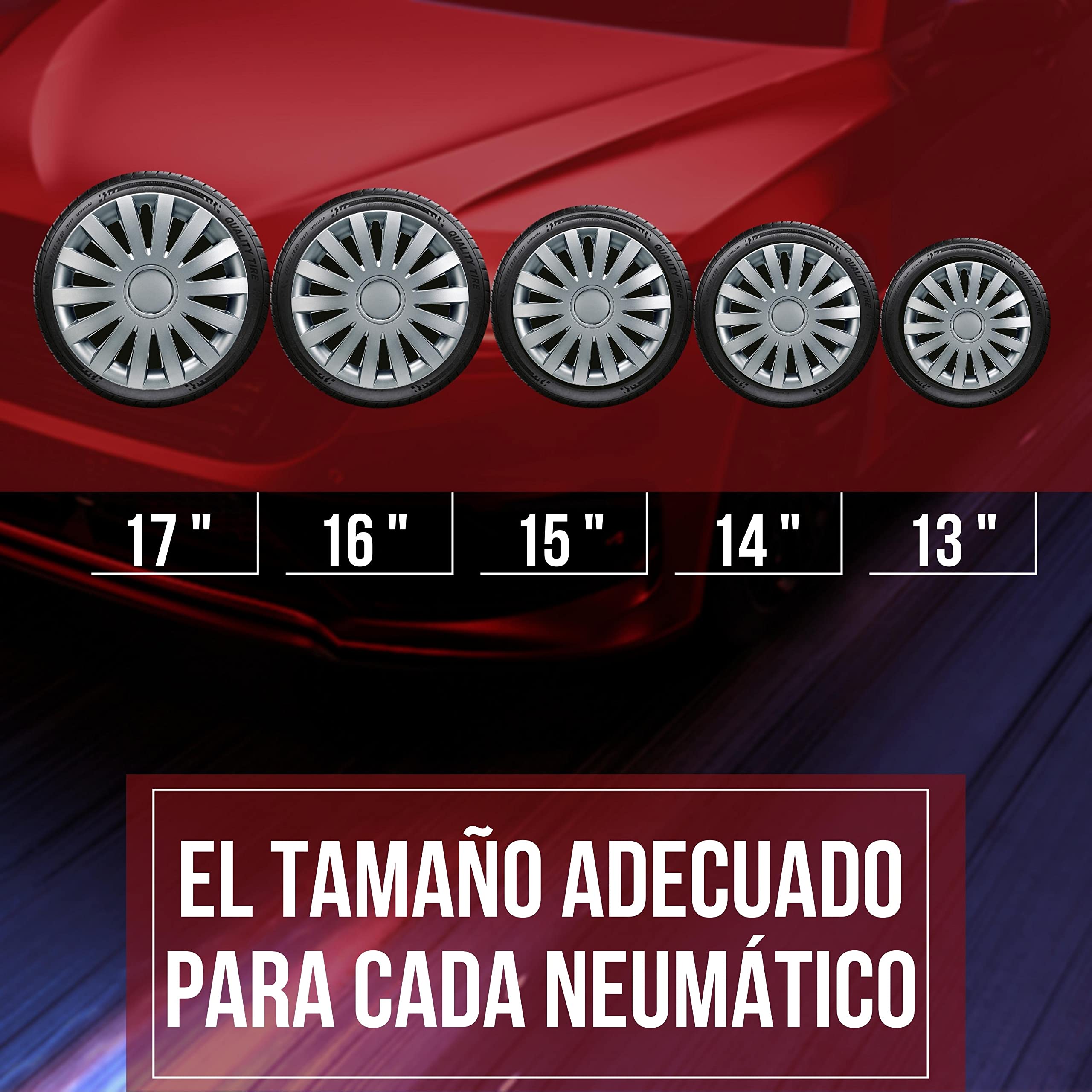 Albrecht tapacubos 15 Pulgadas Plata para Llantas de Acero - Tapacubos Wind de plástico Barnizado - Duradero en el Embalaje Original de Albrecht