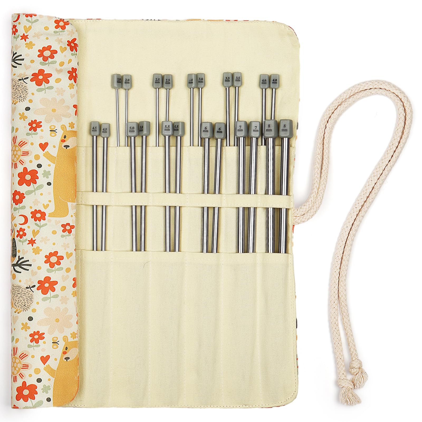 Coopay Short Knitting Needles Set, Lightweight Metal Knitting Needles Set 25cm, Small Knitting Needles for Beginners Adults Kids, Knitting Needles Sets with Case