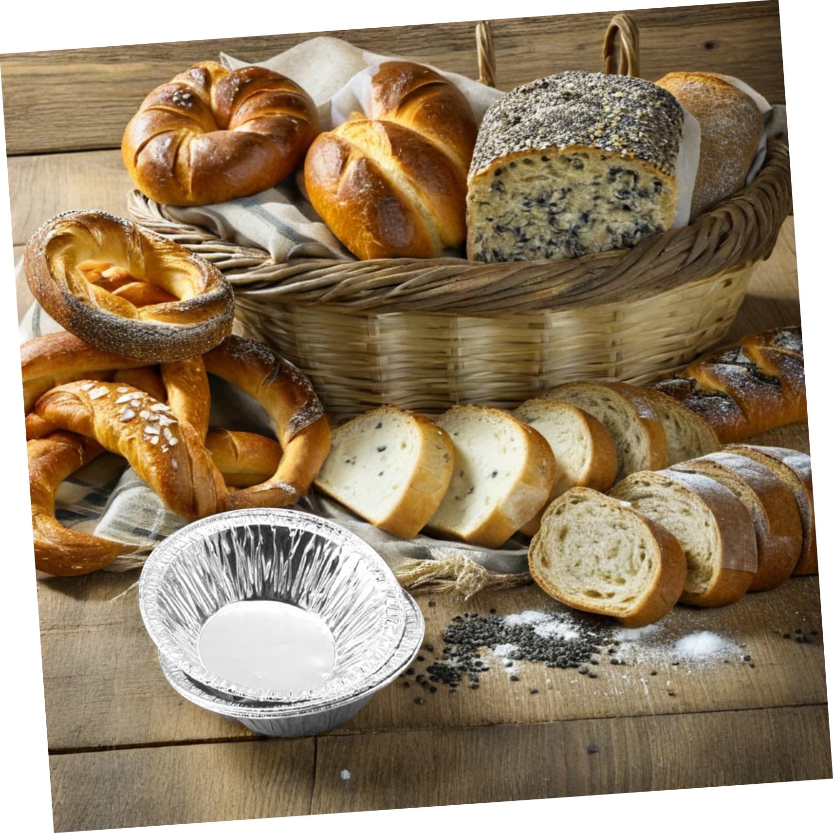 COLLBATH Mini Moldes Redondos de Aluminio Excelente Conductividad Térmica y Diseño Compacto 500 para Tartas de Huevo para Panaderías y Restaurantes