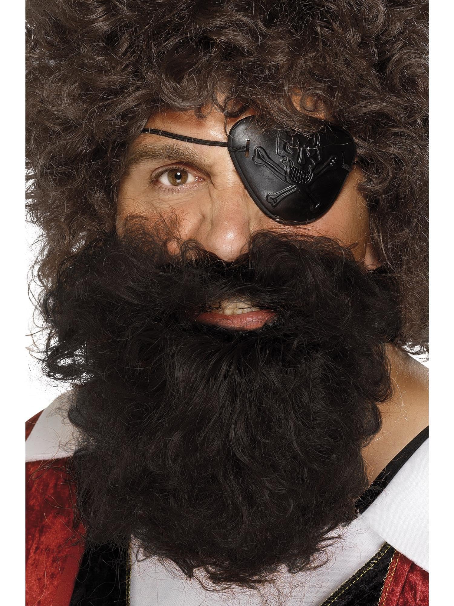 Smiffys Deluxe Pirate Beard, Brown Nylon, Pirate Fancy Dress, Pirate Dress Up Cosmetics & Disguises.