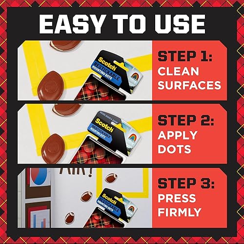 Miniatura 6 de Scotch Puntos de montaje resellables, adhesivo de doble cara transparente, extraíble y reutilizable, círculos de 78 pulgadas, 18 unidades por