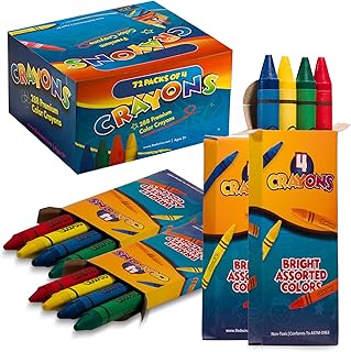 Crayones a granel - 288 crayones Caja de 72 paquetes de 4, crayones de colores premium para niños y niños pequeños, no tóxicos, para regalos de fiesta, restaurantes, bolsas de regalos