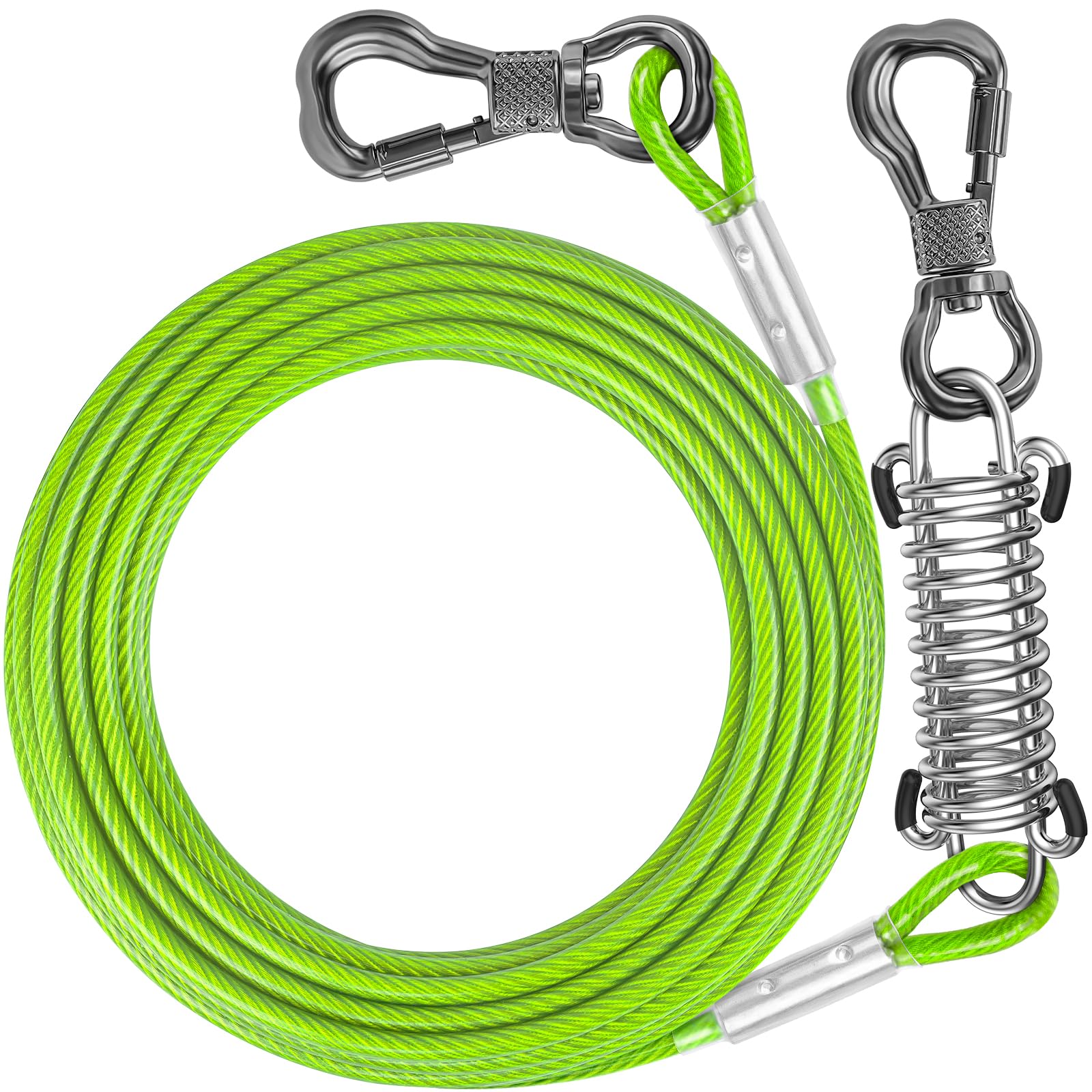 Dog Chain For Outside Mi Metty Dog Tie Out Cable,50ft Dog Lead-Heavy Duty Tie  Out Cable For For Large Dogs Up To 125lbs-Dog Chain For Yard-Outside Dogs  Runner Tether Line : Mi