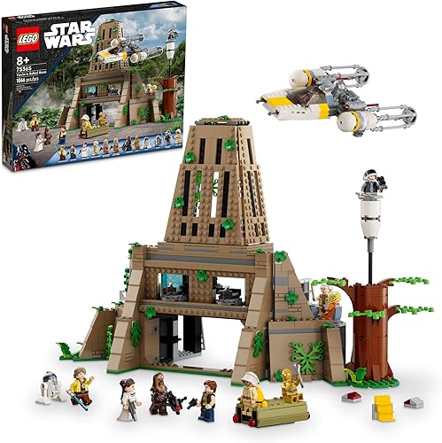 LEGO Star Wars A New Hope Yavin 4 Rebel Base, juego de Star Wars con sala de comando, escenario de ceremonia de medallas, caza estelar Y-Wing, 12