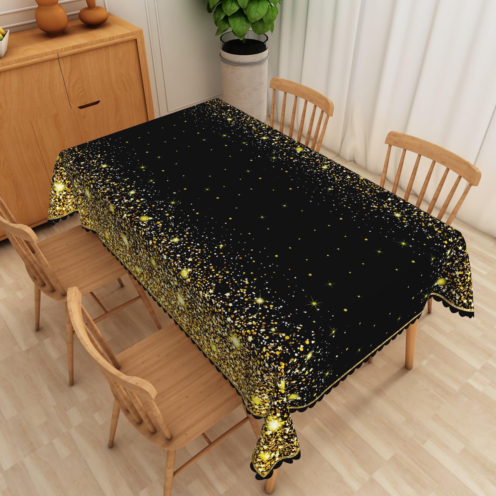 Black And Gold Tablecloth