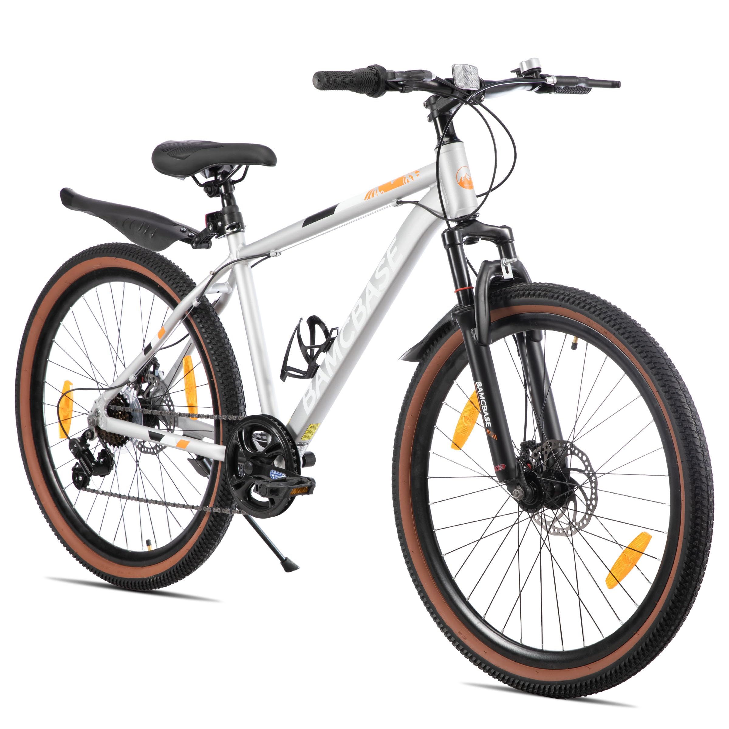HILAND Bloomer Rower górski 26", MTB, męski i damski, 7-biegowy rower z mechanicznym hamulcem tarczowym, aluminiowa rama Hardtail, uniseks, dla dorosłych, szary