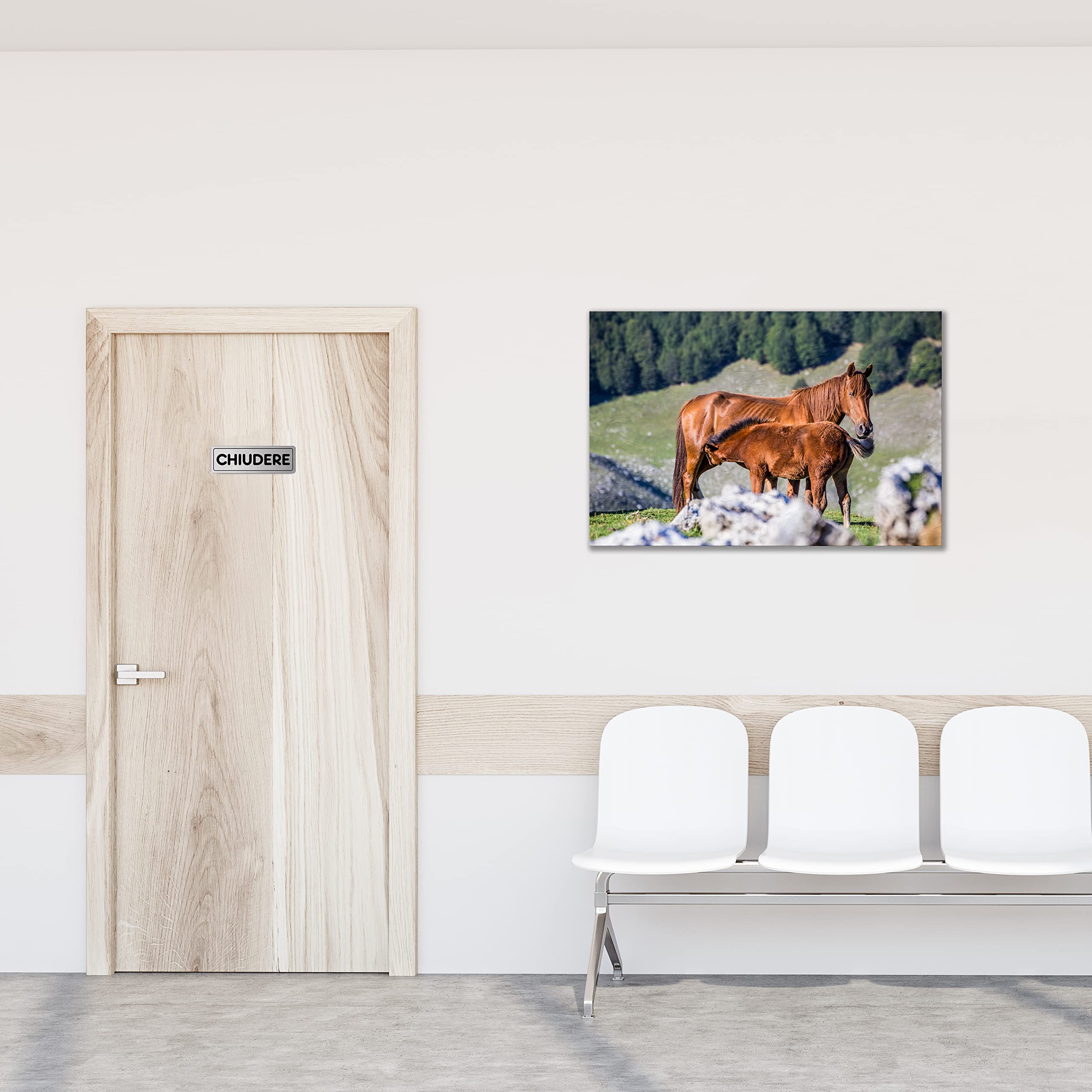 Targhetta 'CHIUDERE' In Alluminio Satinato 150x50mm - Adesiva E Impermeabile - Foto 11