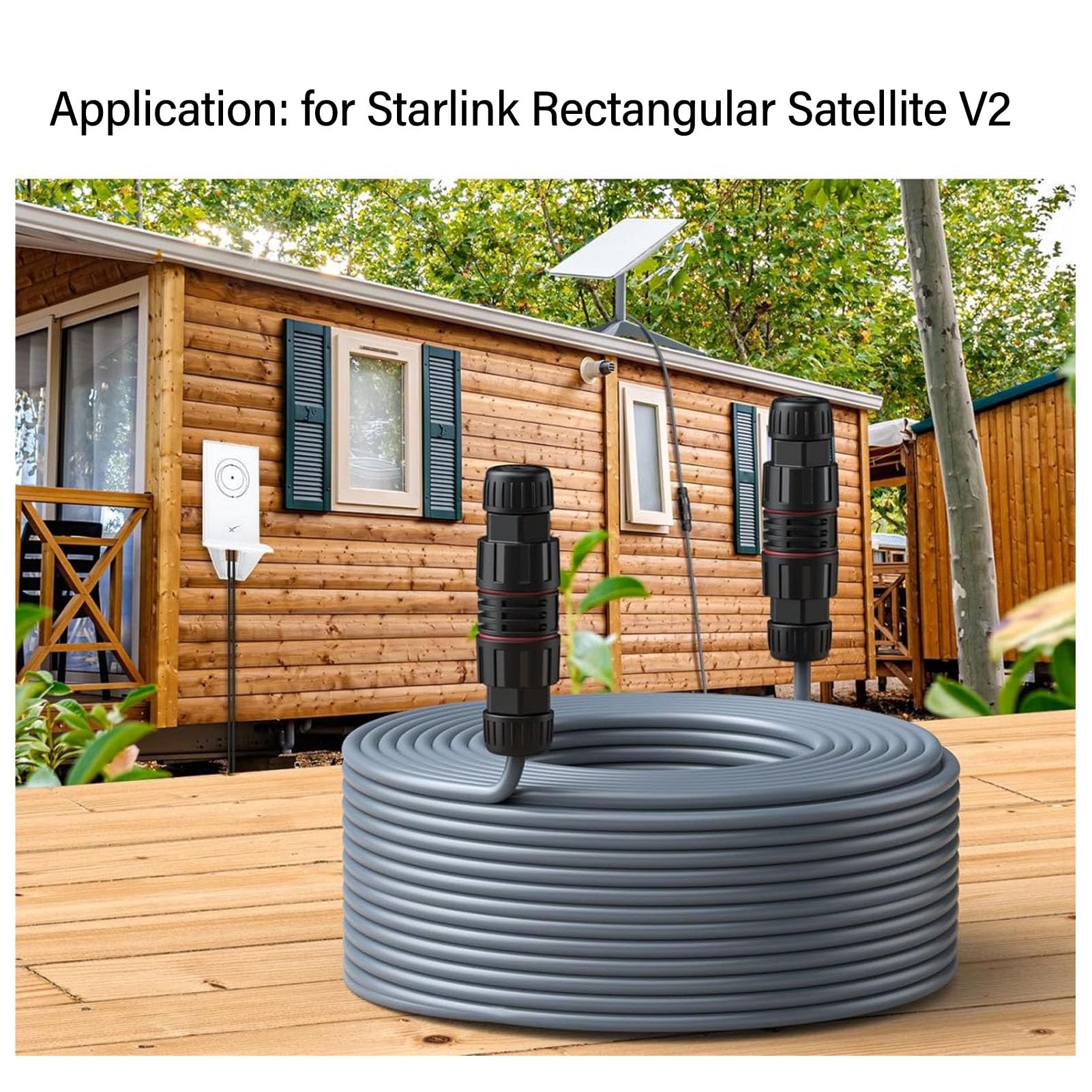 Bewinner Przedłużacz Kabla SPX do RJ45 1200 Mb/s IP68 Wodoodporny Zestaw Zamienny i Naprawczy do Prostokątnego Satelity V2 (75 stóp)