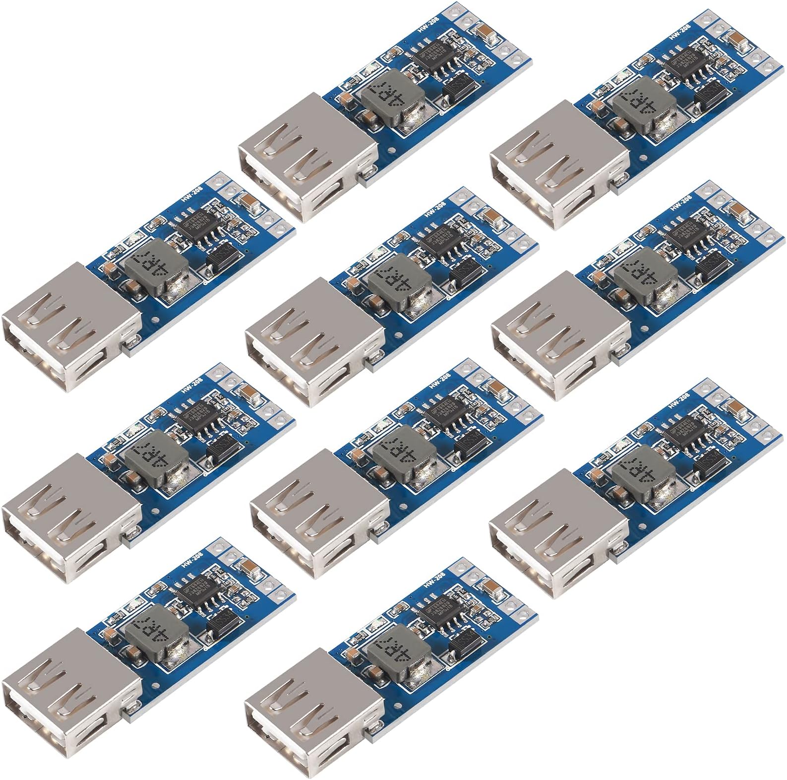 Dorhea 10PCS DC-DC Converter 9V 12V 24V to 5V 3A USB Step-Down Voltage Regulator Output Buck Module Phone Charger Car Power Supply Module