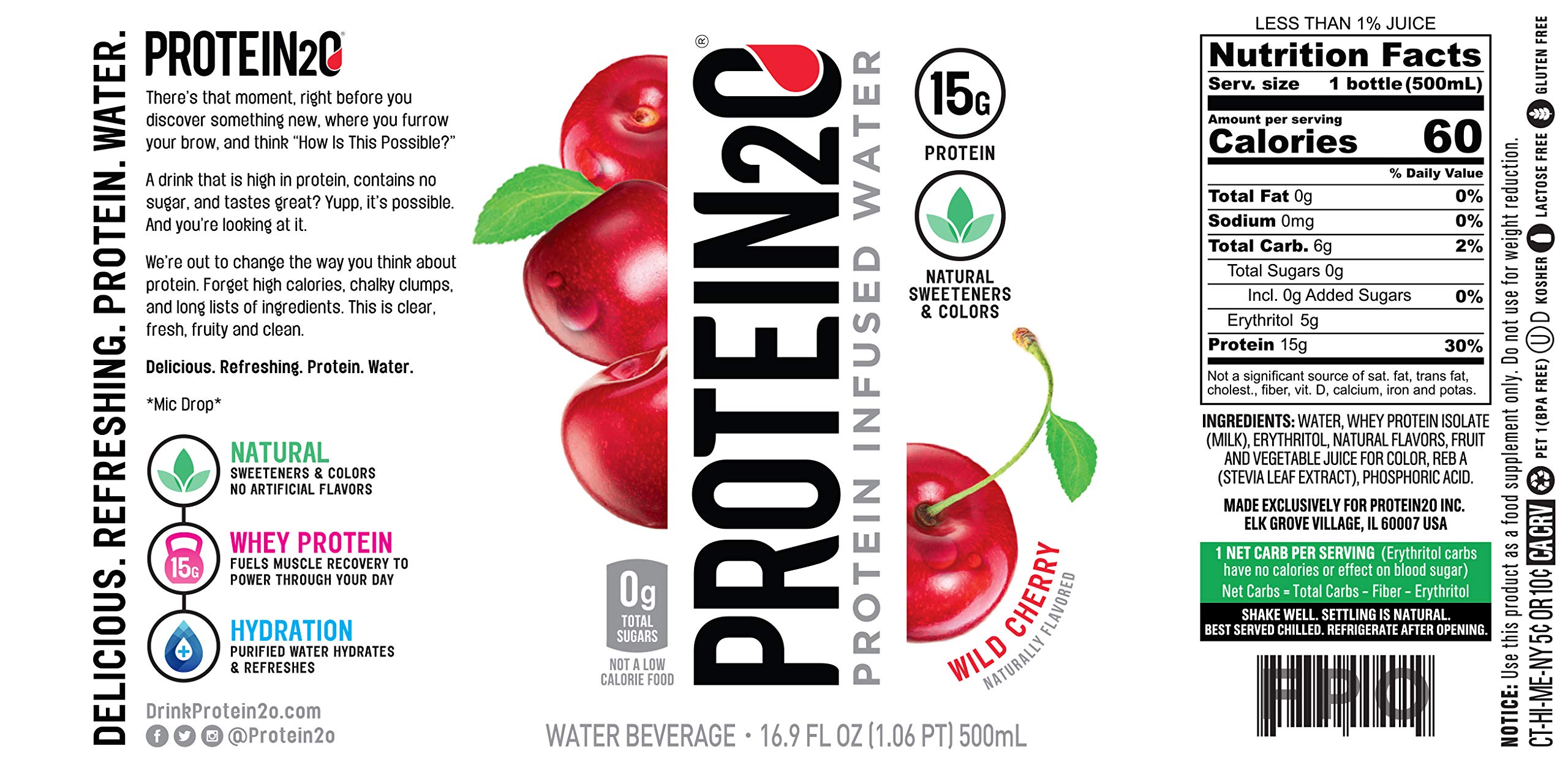 Protein2o 15g Whey Protein Isolate Infused Water, Ready