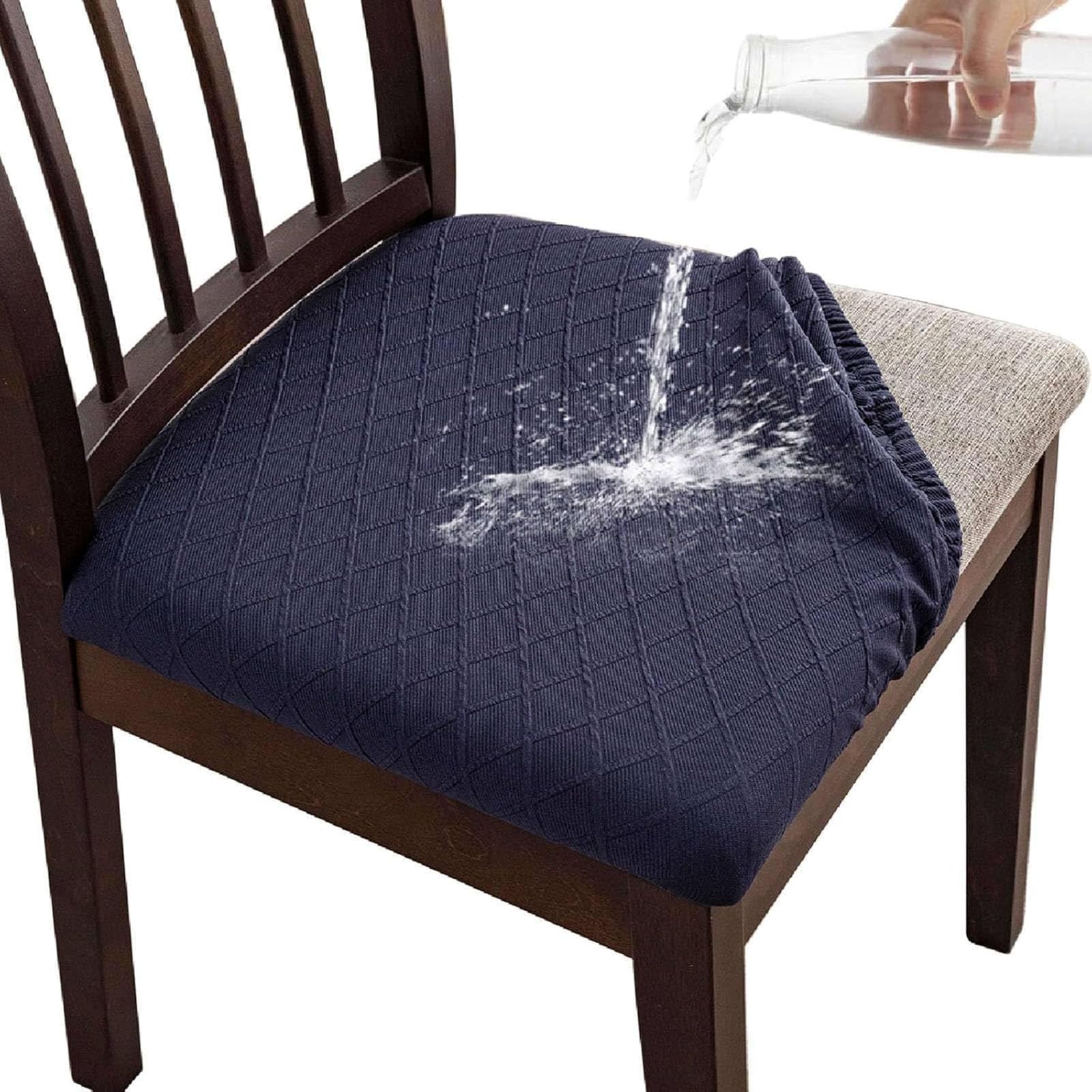 Housse de chaise imperméable marine lot de 2 pour protection de cuisine