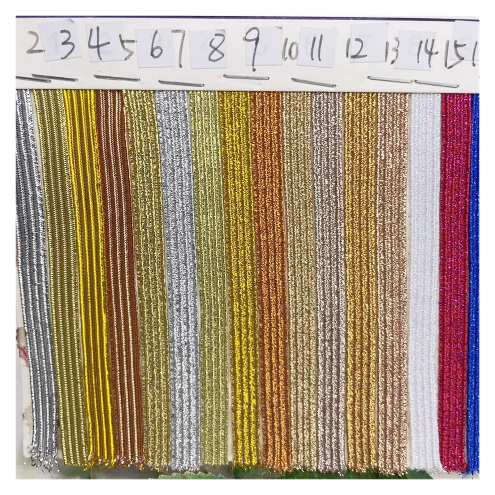 144 jardy 6mm elastyczna wstążka złoty drut brokat elastyczna opaska ze spandeksu do wykończenia tkaniny do szycia DIY akcesoria krawieckie(Glitter 12)