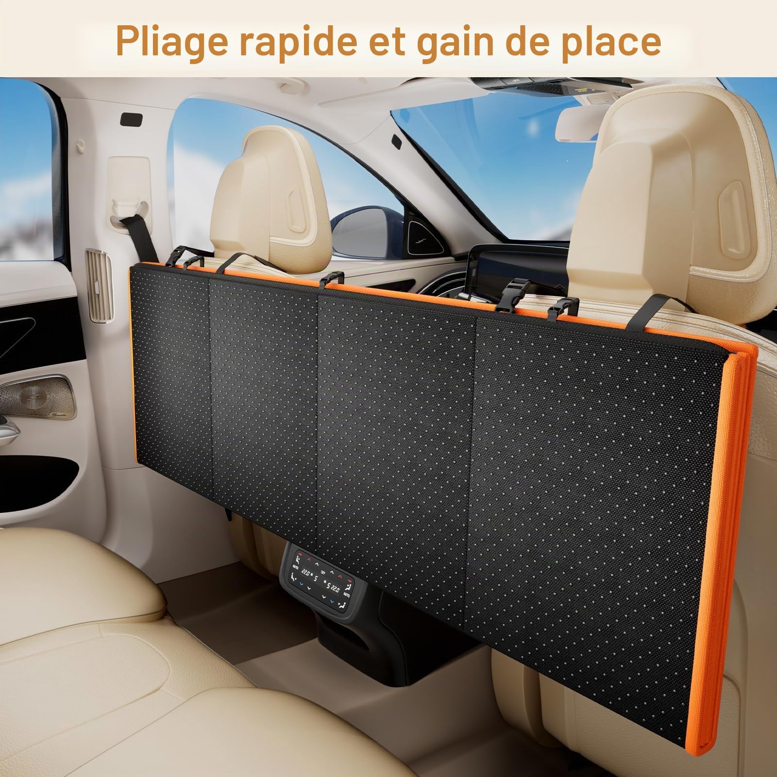 Pecute Protection Voiture Chien 132 * 62 CM, Housse Voiture Chien, Panneaux durs Améliorés, Support jusqu'à 150 kg, 40% d'espace Supplémentaire pour Une Couverture Complète du Siège Arrière