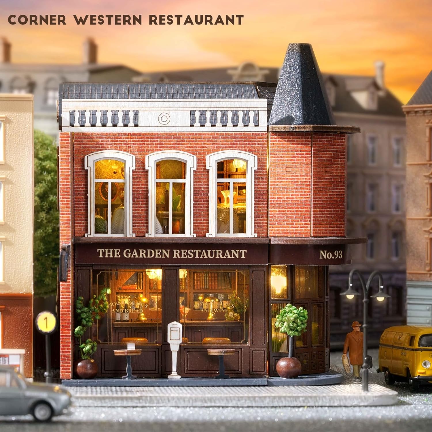 Spilay Dollhouse DIY Miniature Wooden Furniture Kit,Mini Handmade Doll House with LED,1:24 Scale Creative Woodcrafts Toys for Adult Friend Lover Birthday Gift (D-016)