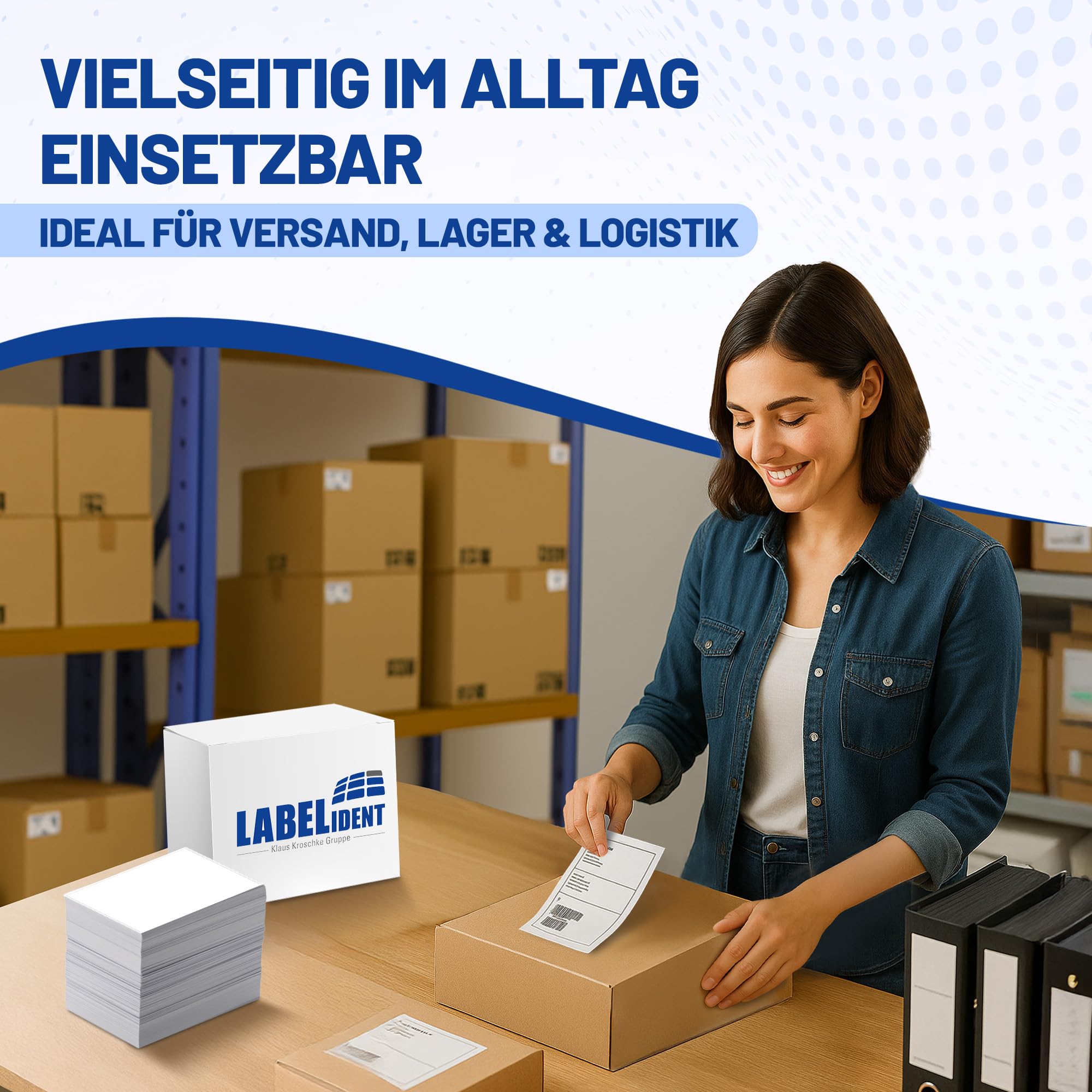 Labelident Étiquettes d'expédition A5 autocollantes 210 x 148 mm blanches 1 000 pièces papier pour DHL DPD Fedex GLS Hermes