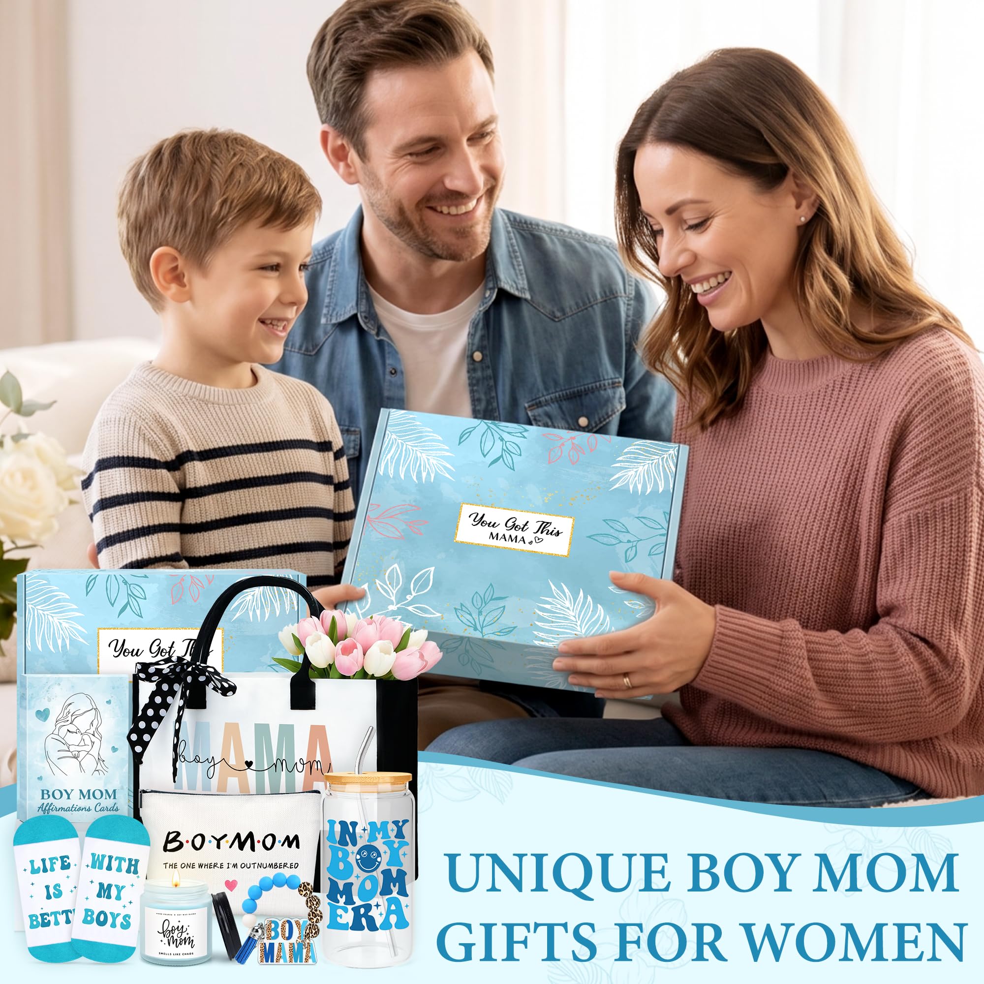 Boy Mom Gifts for New Mom Care Package New Moms Gift Basket for Boy Mama First Time Moms After Birth Essentials for Mommy To Be Postpartum Pampering Gifts for Pregnant Expecting Mama 1st Time Mother
