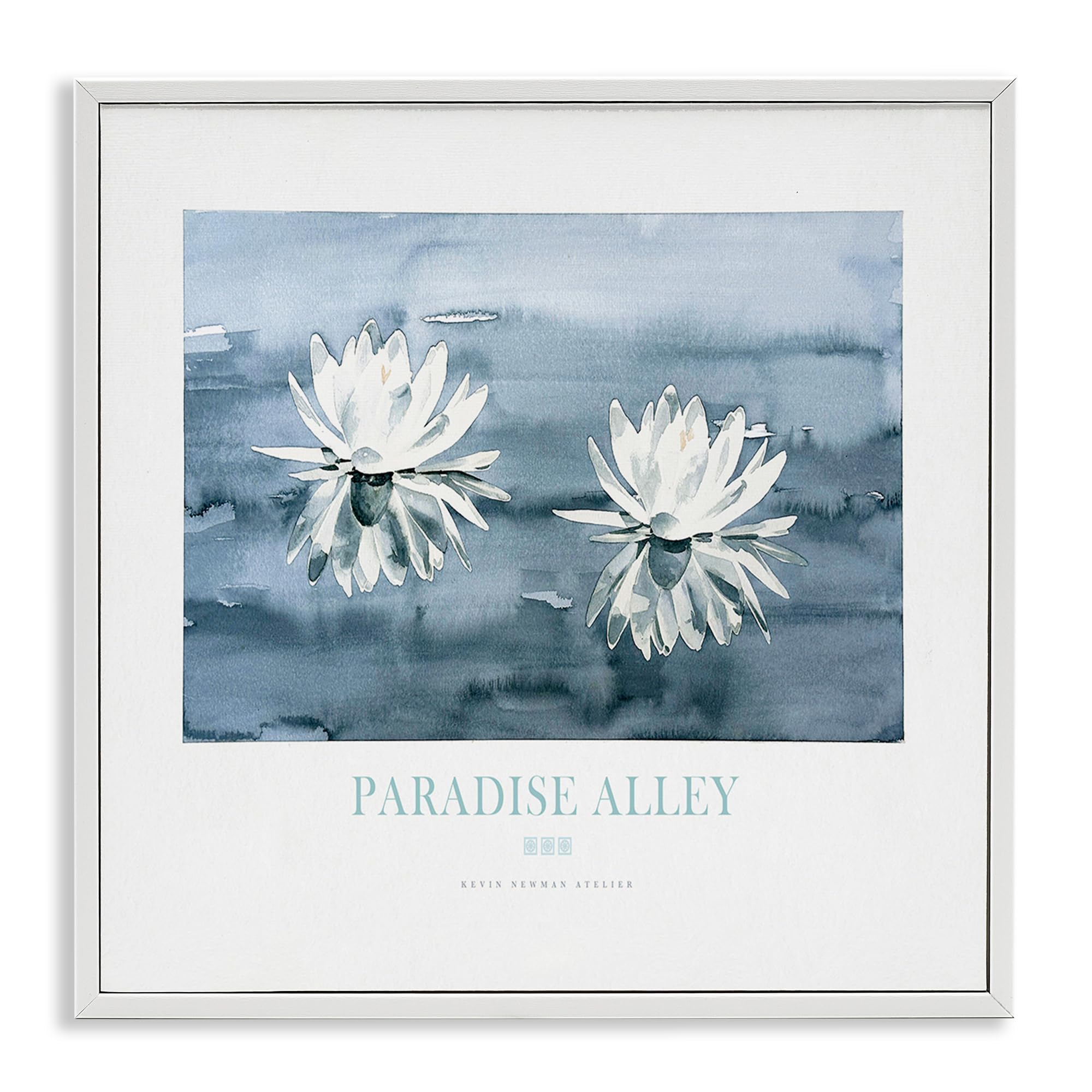 Stupell Industries 'Paradise Alley Water Lilies', Framed Giclee Art, White, 17 x 17 Inches, Easy to Hang and Sturdy, Made in USA, by Jadei Graphics