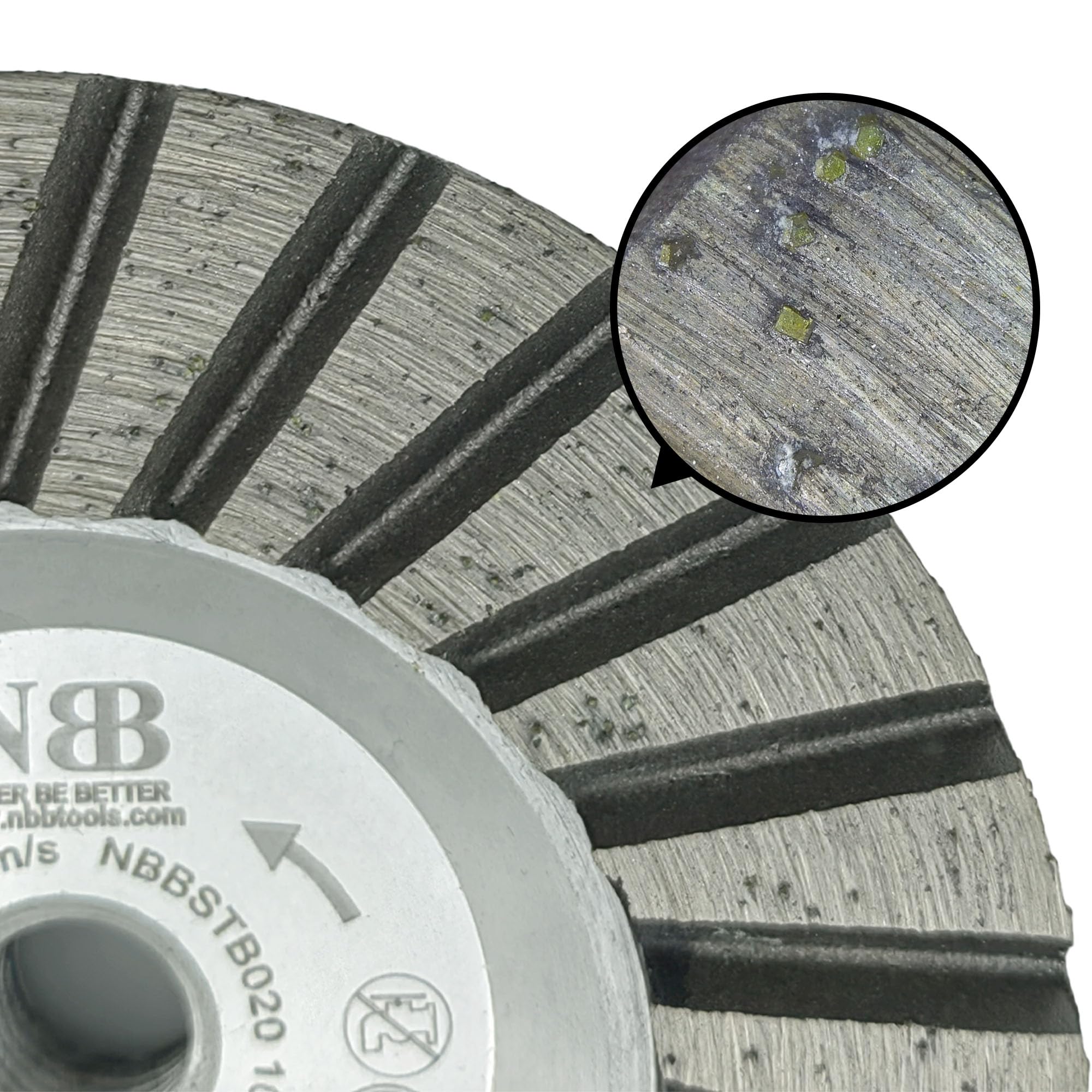 NBB Diamant-Topfschleifscheibe Diamant-Cup-Schleifscheibe Hochfrequenz-Schweißschneider Turboschleifen Aluminiumbasis mit M14 auf Granit Marmor Keramik Fliesen Porzellan Stein Beton Zement (1,100mm)