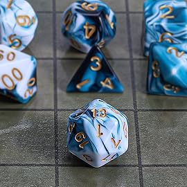 CiaraQ DND Polyhedral Dice Set with a Black Dice Bag for D&D RPG MTG Role Playing Table Games