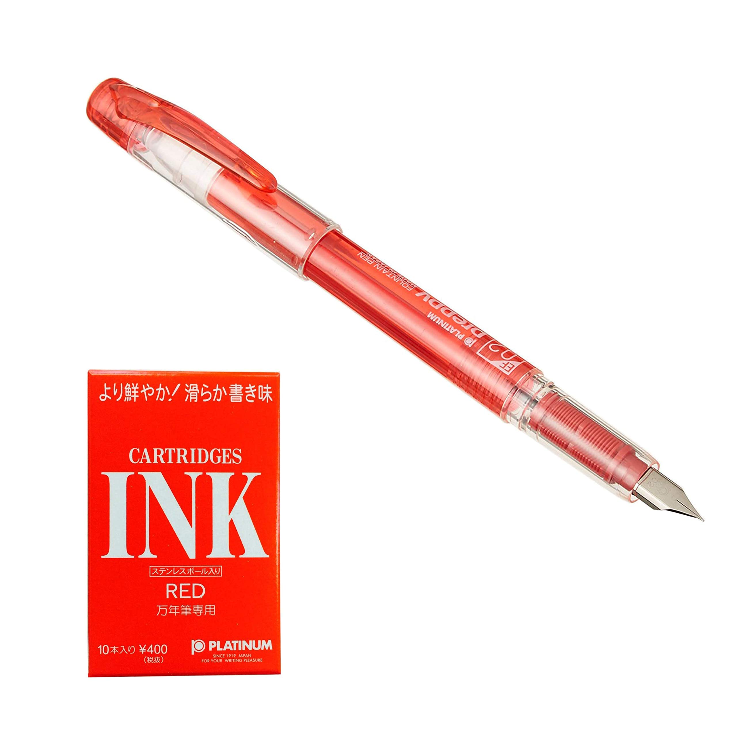 Amazon | プラチナ万年筆 万年筆 プレピー 0.2mm レッド PSQ-400#11
