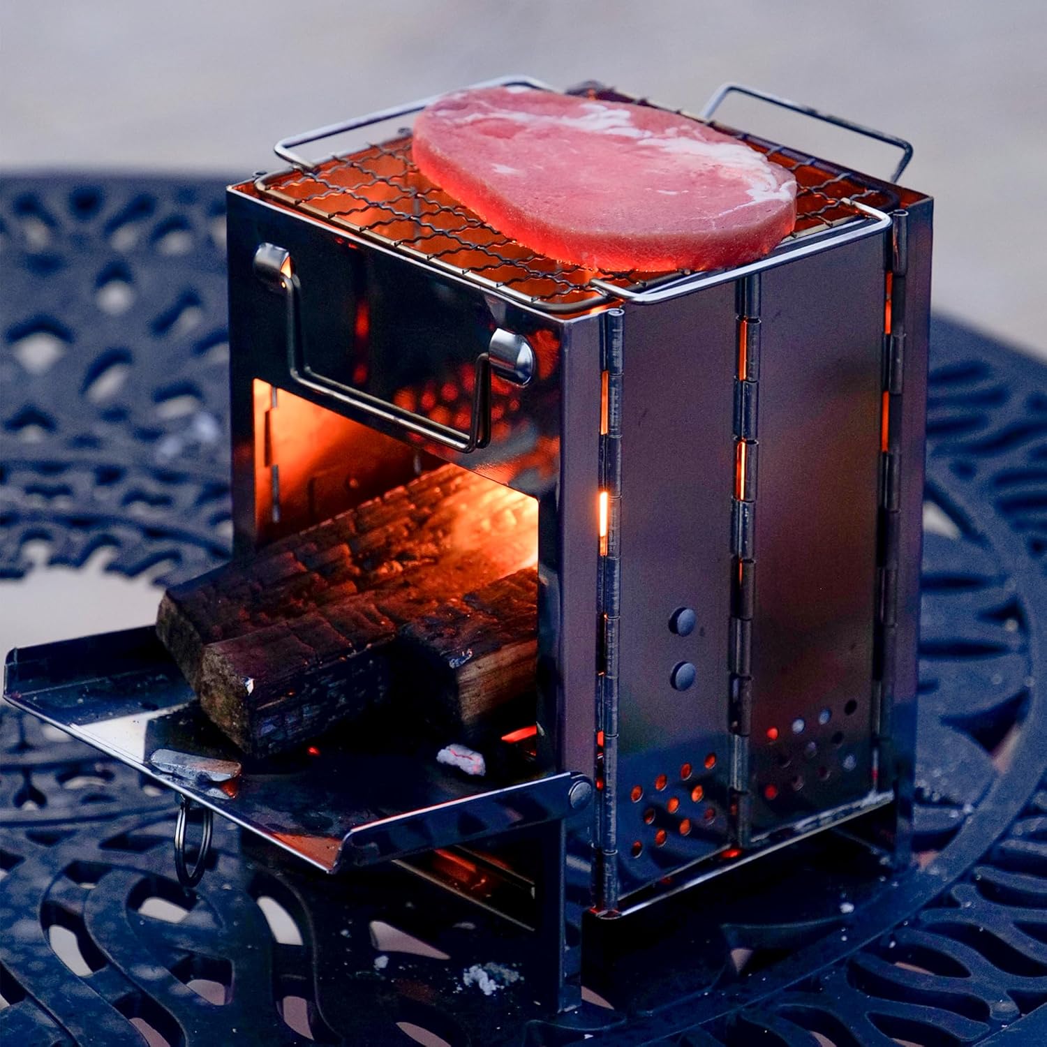 Folding Camping Wood Stove for Outdoor Cooking, Portability