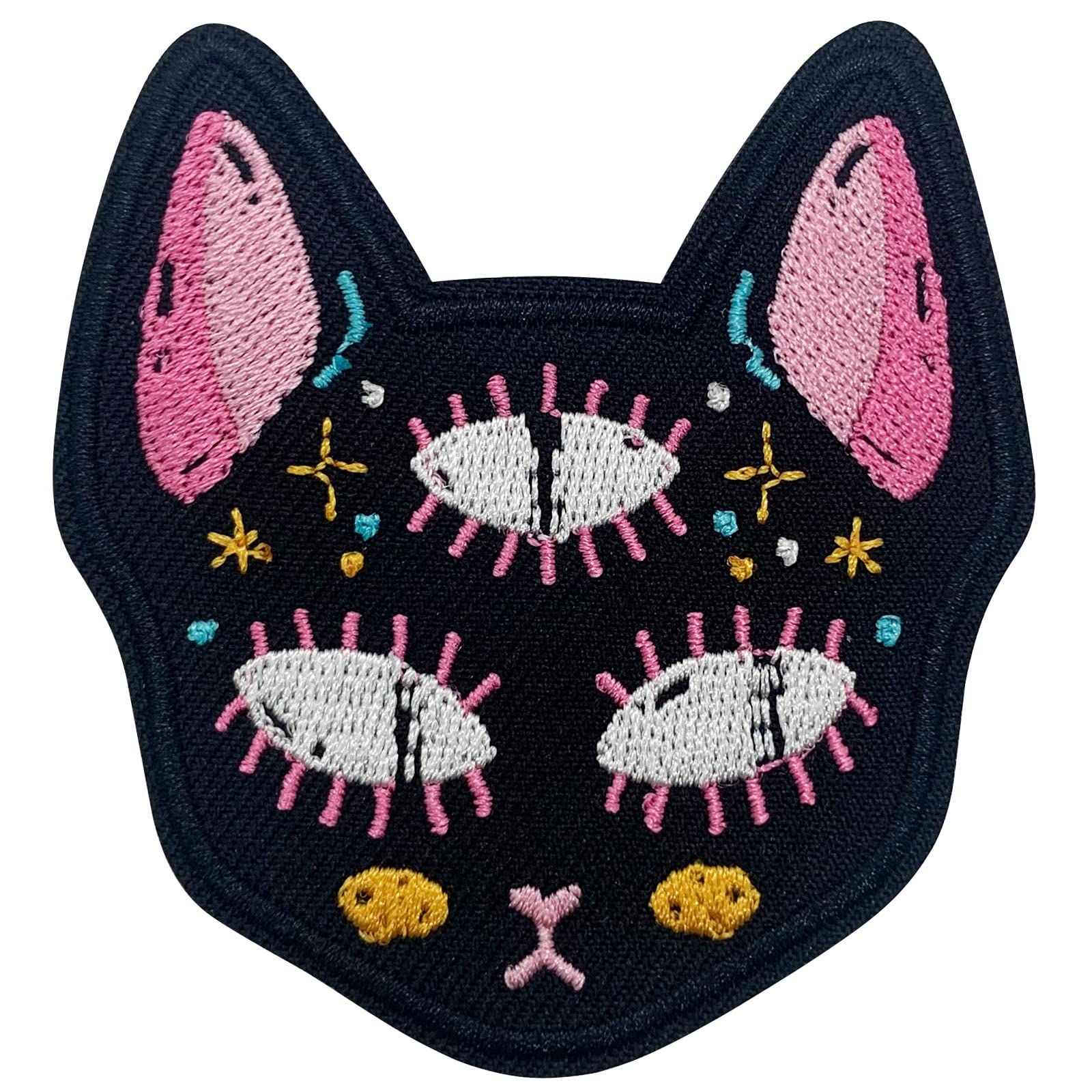 Iron on Patch, Eye of Horus Black Cat Patch, Embroidered Badge Iron on/Sew on Applique Repair Patch, DIY Clothes Accessories for Clothing Backpacks Jackets Pants Dress Hats Jeans