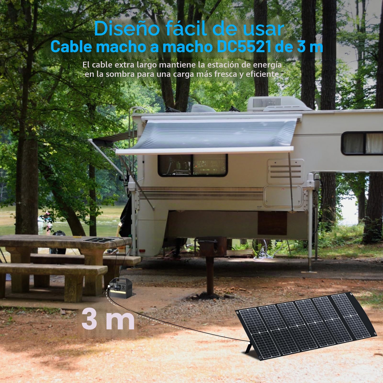 Ecosonique - Cargador portátil plegable de paneles solares de 100 W, carga rápida con USB-C PD3.0 USB-A QC3.0 CC 20 V ligero con soporte para estación de energía de camping, generadores solares