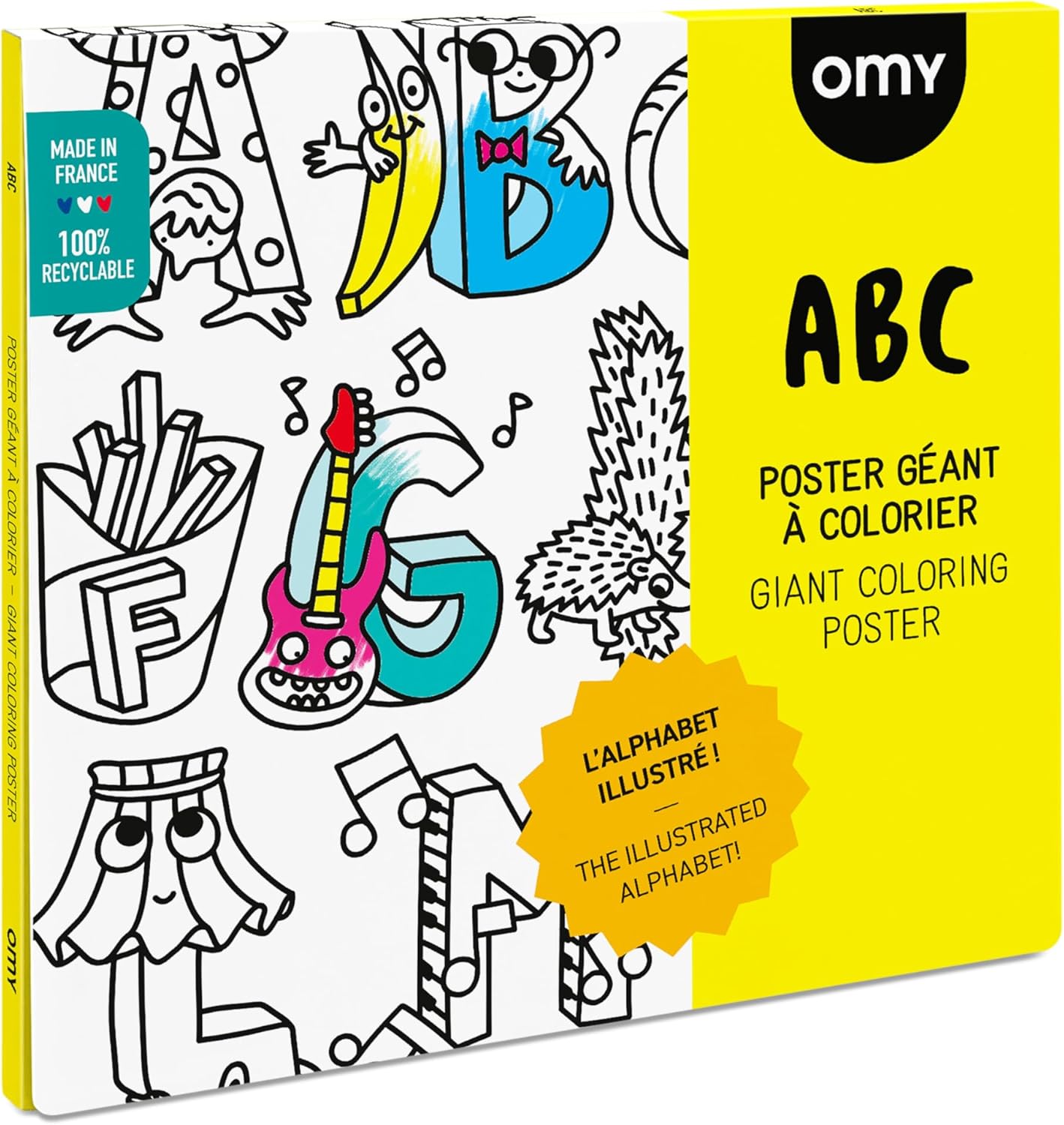 Omy Giant Coloring Poster – Jungle - A Wild Animal Adventure | Explore a Vibrant Jungle Full of Animals and Plants | 40 x 28 Inches | Creative Play and Fun for Kids, Teens, Adults & The Whole Family