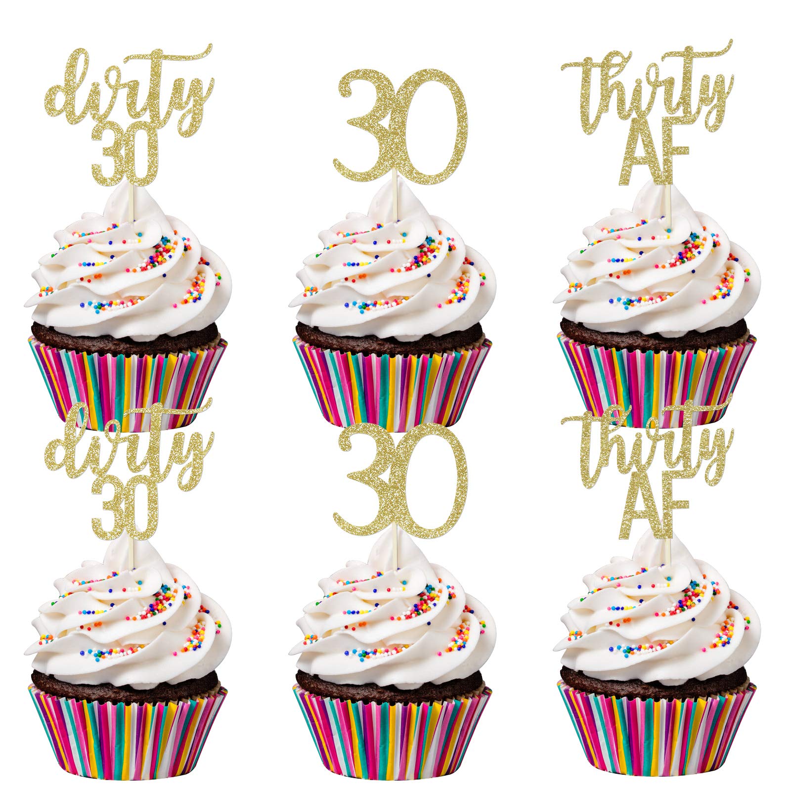 Buy 24Pcs Dirty 30 Cupcake Toppers Thirty Af Cupcake Toppers 30 Cupcake