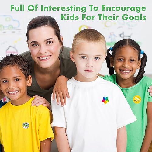 Miniatura 5 de 6844 PCS Calcomanías de Incentivo, 64 Hojas de Calcomanías Redondas, Animales Donas Cupcakes Estrellas Corazones Motivacionales Maestro Aula Regalos