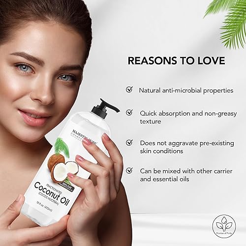 Miniatura 5 de Aceite puro de coco fraccionado 16onzas líquidas de Majestic