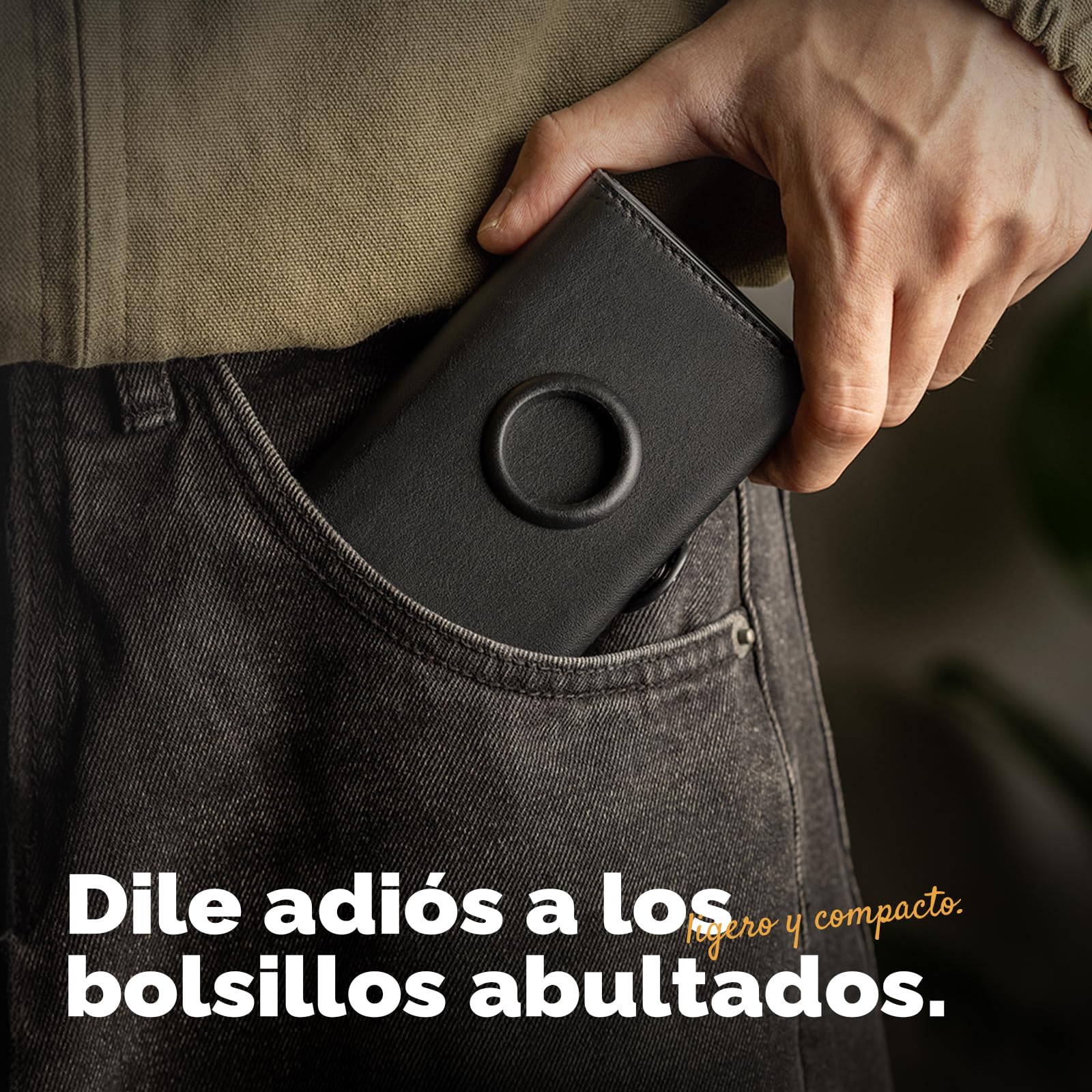 Cartera para Hombre, Cartera RFID Smart Wallet for Men, Compact Monedero para Hombre para 12 Tarjetas, Monedero con Compartimento para Monedas y ID Ventana