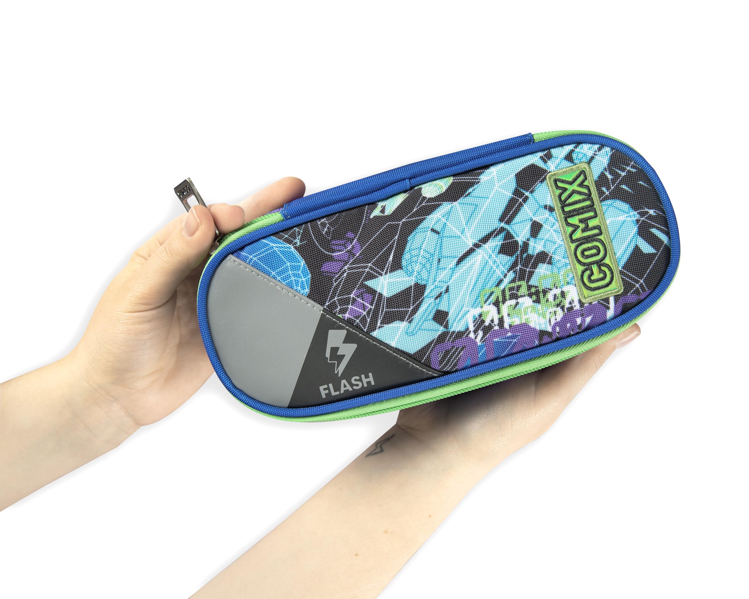 Comix Flash Lost Space Oval Pencil Case for Children and Teenagers Ideal for Storing Stationery with Practical Zip Closure - Image 2