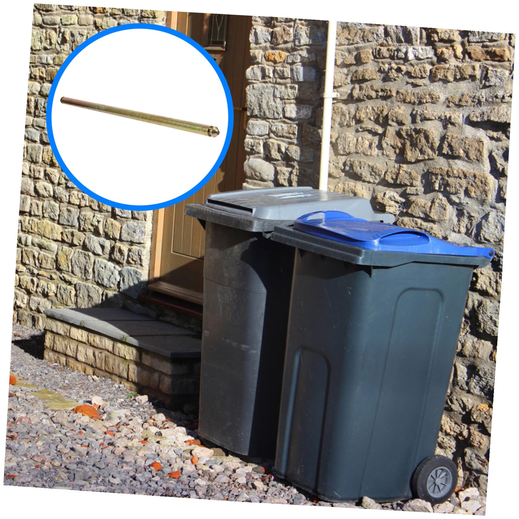 BESPORTBLE Eje de Acero Sólido 55 Cm para Cubo de Basura Accesorio Resistente para Bote de Basura Exterior Soporte Duradero para Contenedores de Repuesto Práctico para Residuos