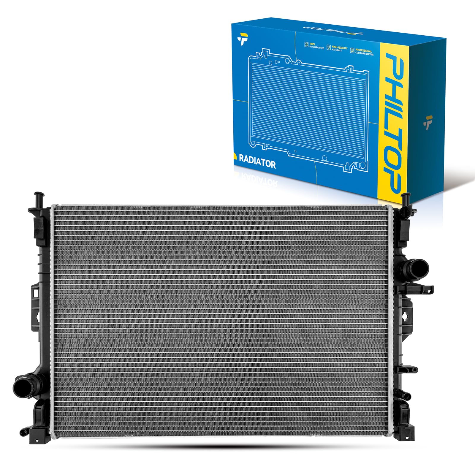 PHILTOP CU13315 Radiator 18-3/8"Core Compatible With XC60, S60, Range Rover Evoque, XC70, S80, LR2, Discovery Sport, V60, V70, S60/V60 Cross Country