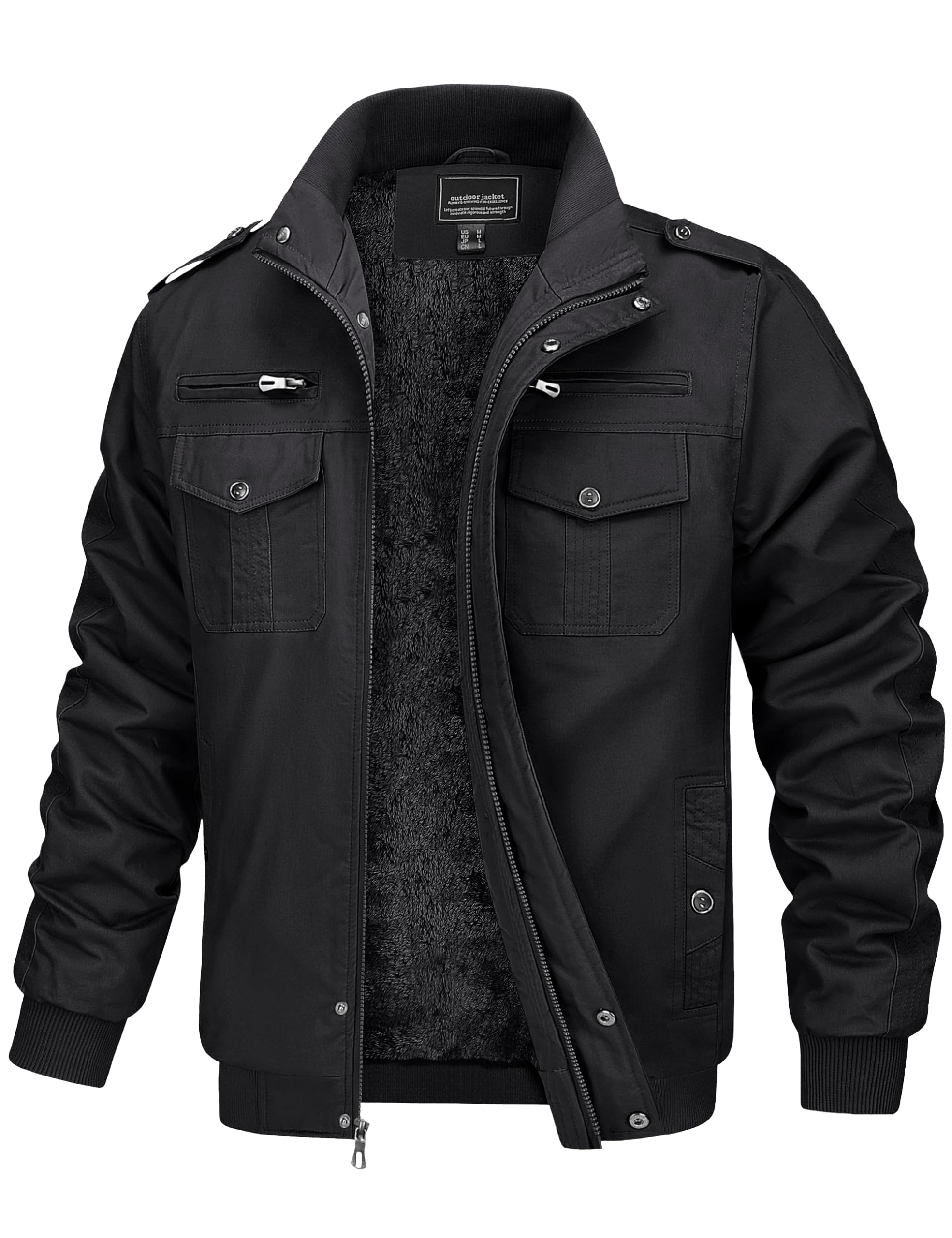 MAGCOMSEN Winterjacke Herren Jacke Winter Warm Bomberjacke Gefüttert | Warm Gefüttert, Winddichtes Design, Taschen für Handy und Kleinigkeiten, Militär‑Taktischer Stil, Für Outdoor und Alltag