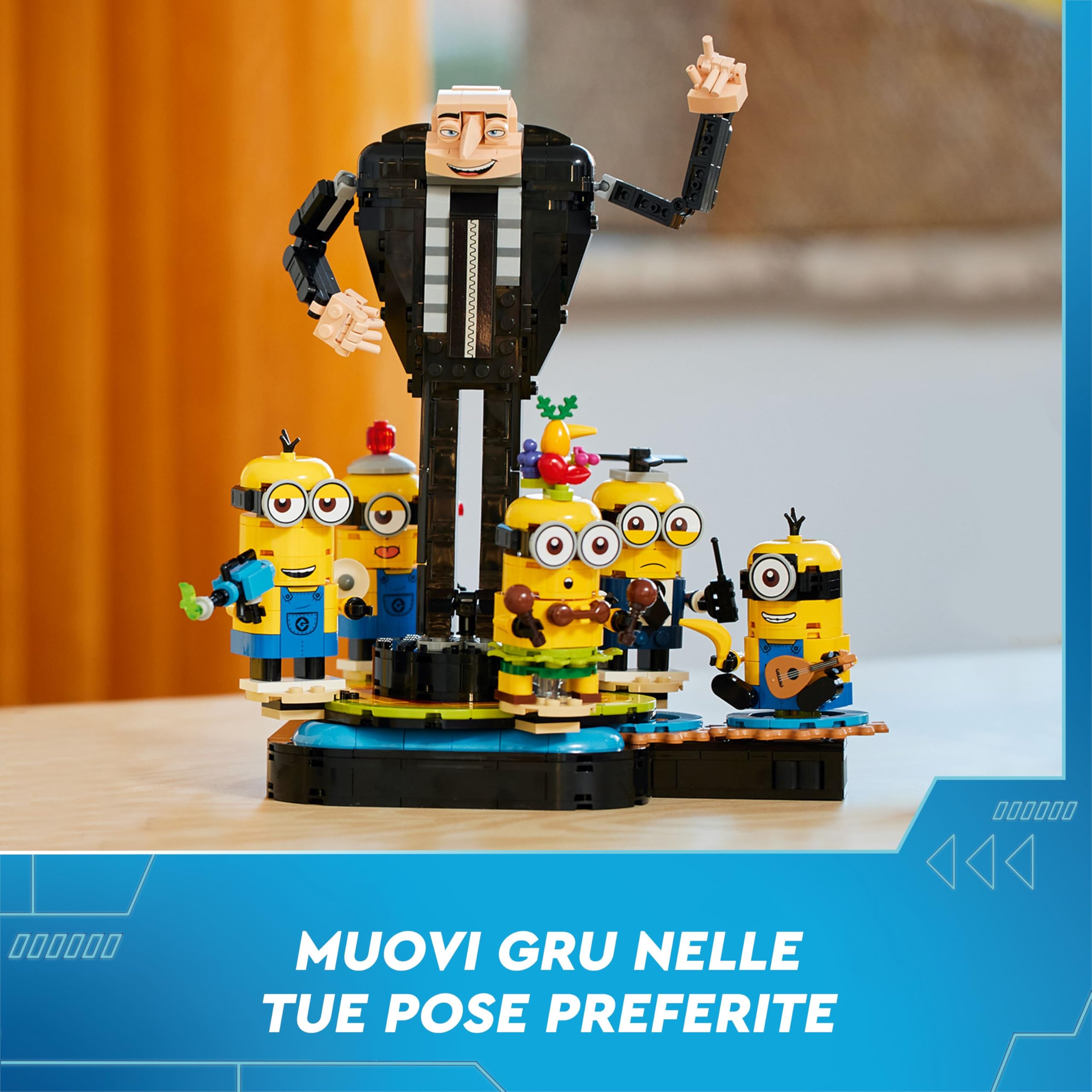 LEGO Cattivissimo Me Gru e Minions in Mattoncini, Set dal Film della Illumination, Personaggi da Costruire che Danzano, Giochi Creativi per Bambine e Bambini da 9 Anni, Regalo da Esposizione 75582