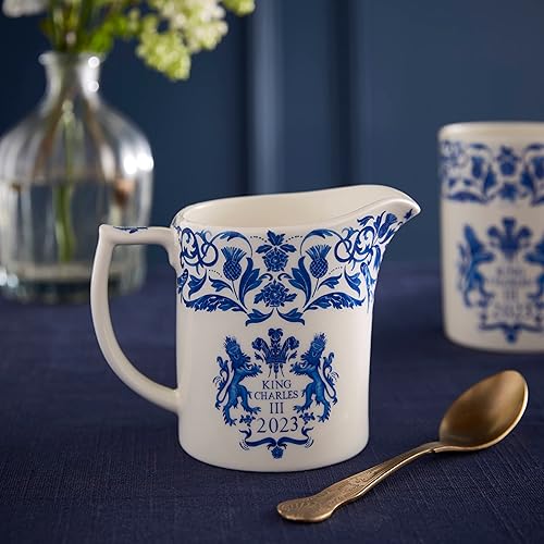 Miniatura 6 de Spode King Charles III Coronation - Jarra de crema conmemorativa  Taza de leche de porcelana para servir salsas, aderezos para ensaladas y crema de