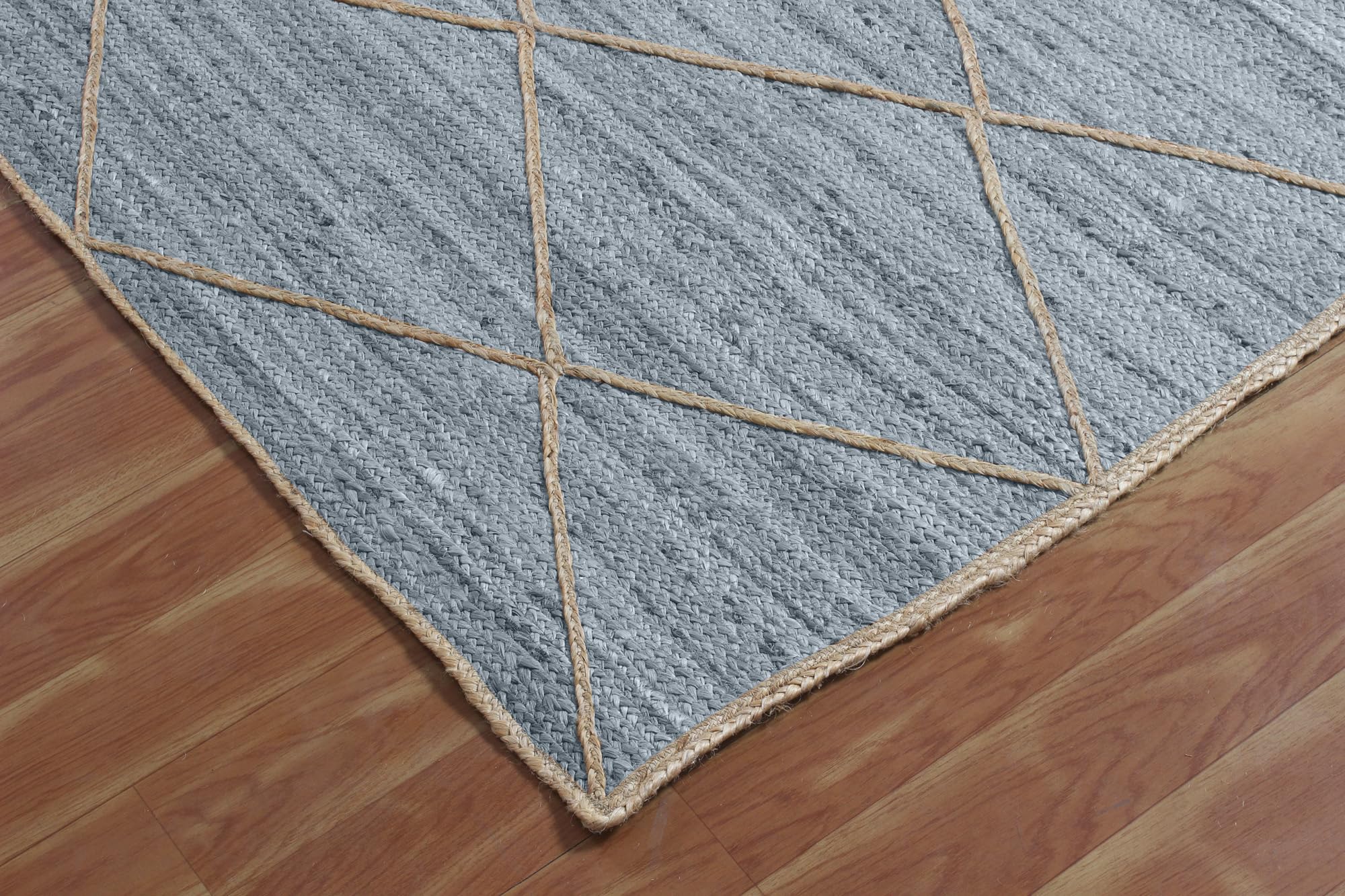 Bieżnik - Kilim dywan 2,6 x 14 cm, szary i beżowy pleciony dywan z juty do wewnątrz, na zewnątrz, dywan o dużym natężeniu ruchu, do domu i przedpokoju, na korytarz i chodnik na schody