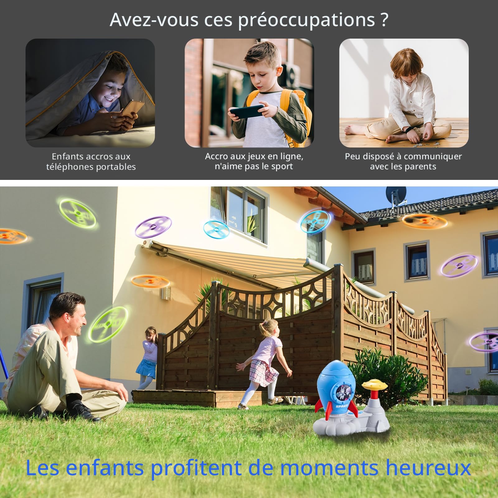 Jeu Lanceur De Disque Volant – 32 Soucoupes, Lunettes Et Filets Inclus, Pour Enfants 3-8 Ans, Jeu Extérieur Familial