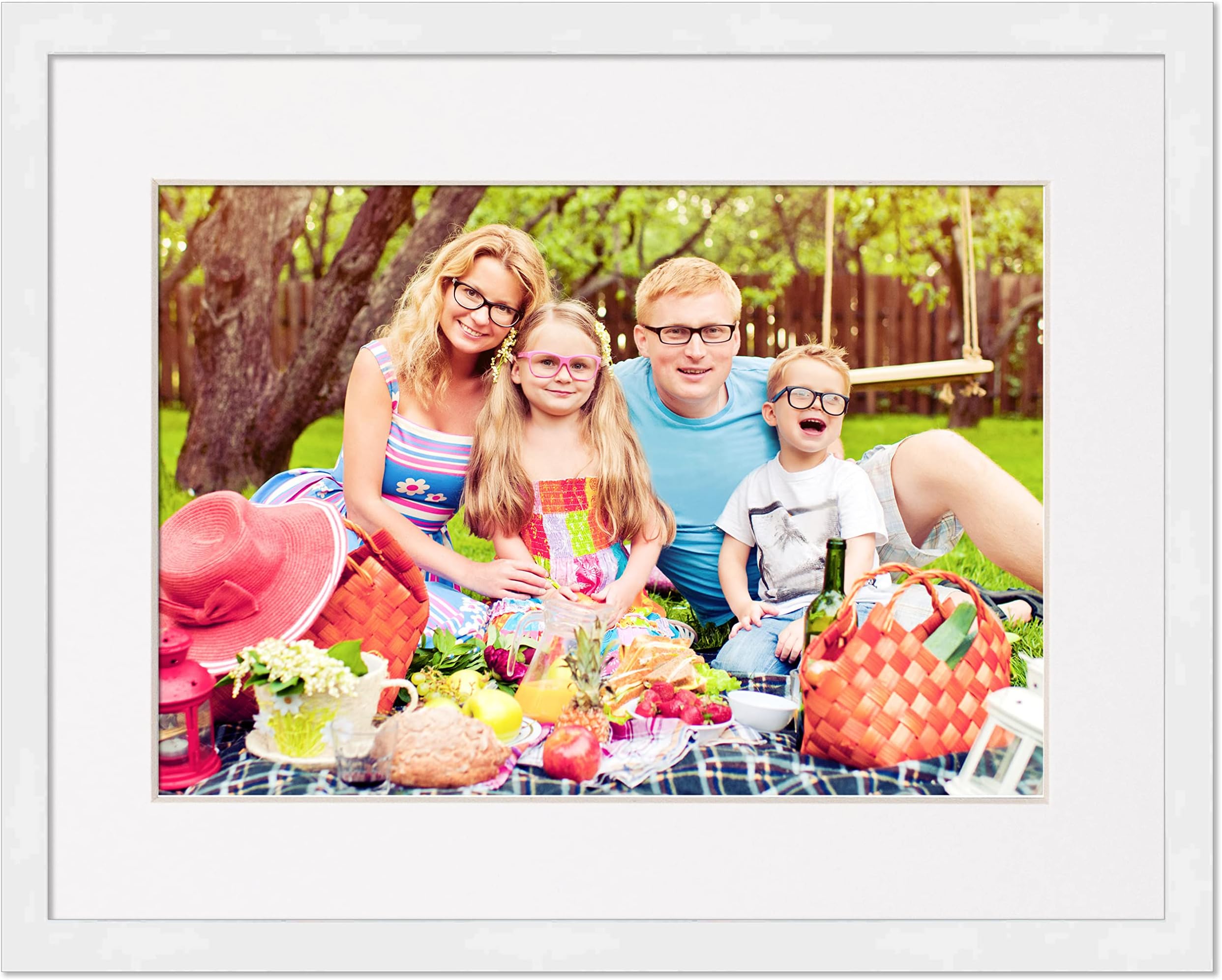 - A3 11.7x16.5 A3 Frame White Solid Pine Wood Picture Frame - UV Acrylic Plexiglass, Foam Board Backing & Hanging Hardware Included