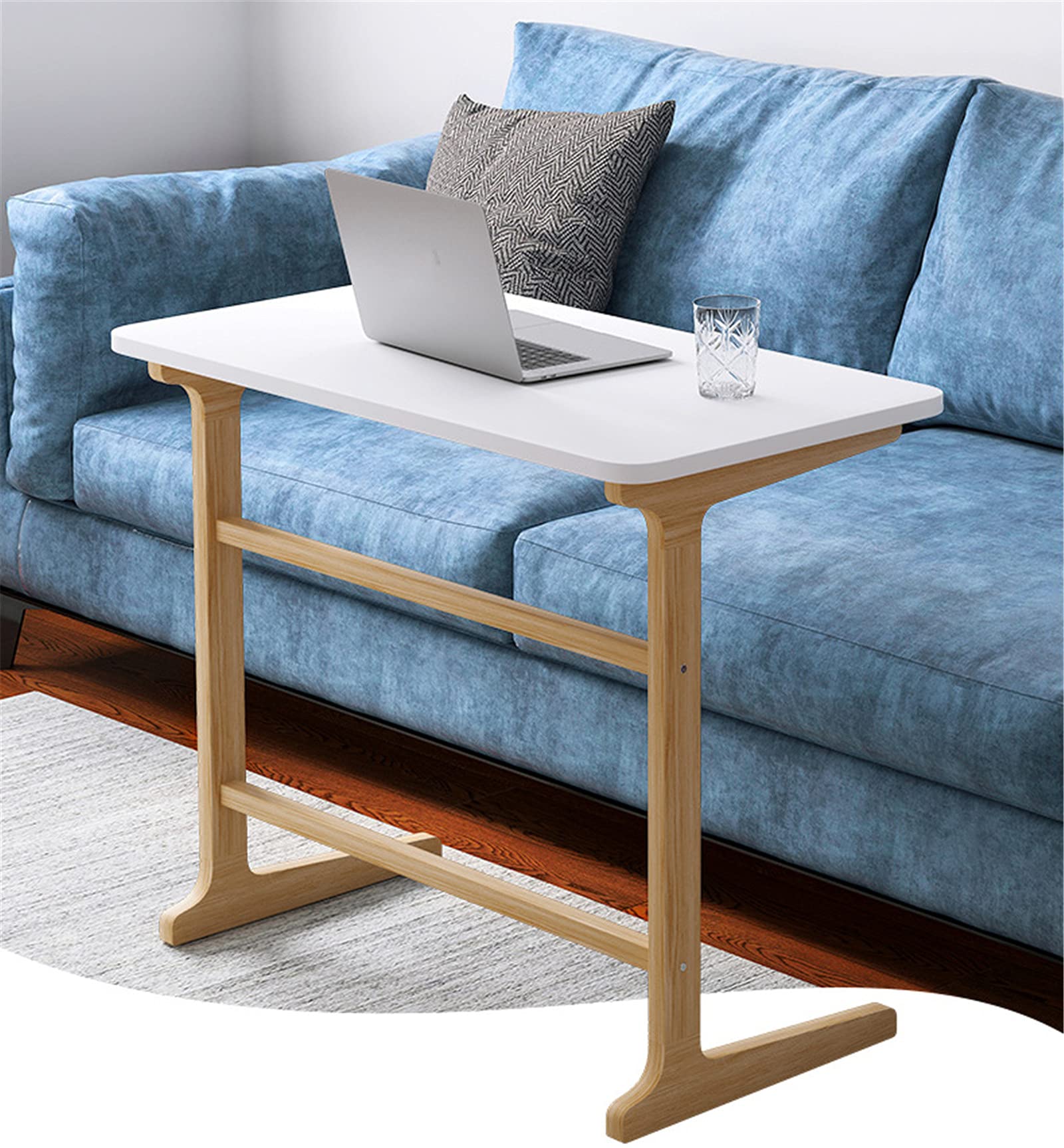 FAXIOAWA Tavolino da Salotto C Table, tavolino da scrivania per Laptop, tavolino per TV per la casa, Ufficio, Piccolo Spazio, Soggiorno, Laptop, Snack per caffè,Naturale