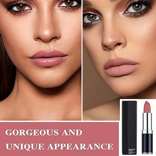 Miniatura 7 de Lápiz labial mate nude sedoso y suave, brillo de labios nude, brillo de labios nude, lápiz labial mate, regalos de maquillaje de labios para