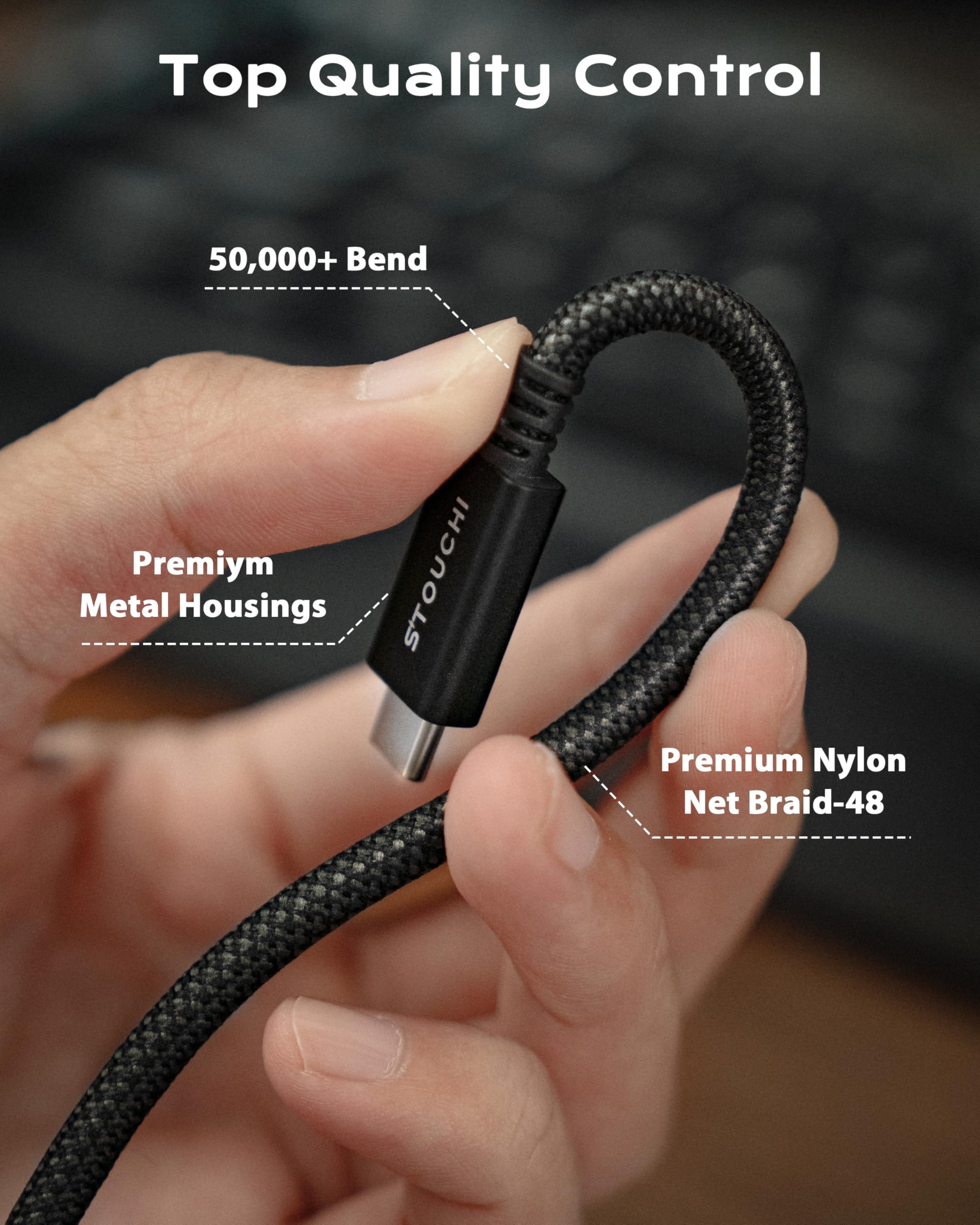 Amazon.com: Stouchi Certified Thunderbolt 5 Cable 80Gbps, up to