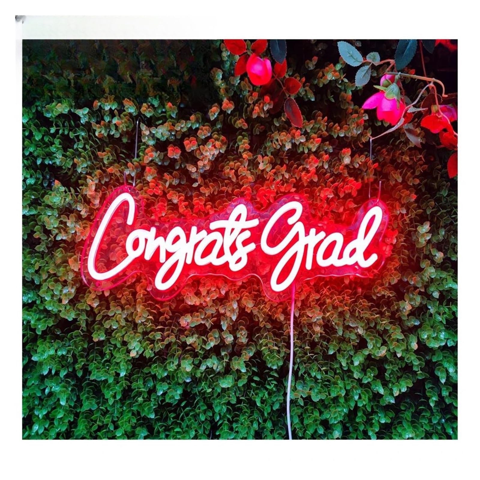LEMST Signs Lamp Congrats Neon Sign for Students, Graduation Celebration Neon Signs 45x14.2cm(Red)