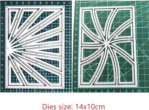 Miniatura 2 de Ammsochy Troqueles de corte con marco de fondo 3D, plantillas de metal, herramientas de álbumes de recortes, plantilla de grabado de acero al